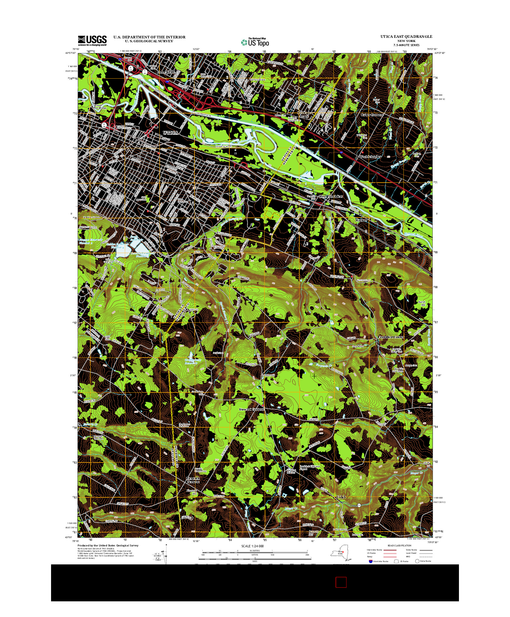 USGS US TOPO 7.5-MINUTE MAP FOR UTICA EAST, NY 2013