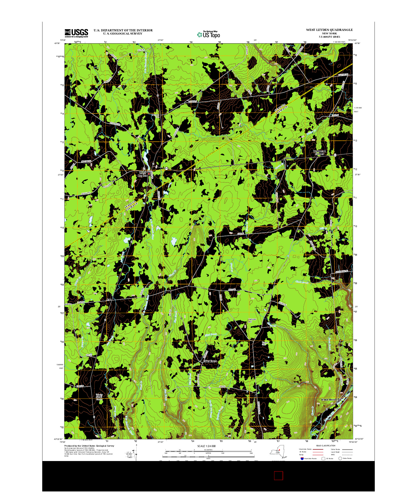USGS US TOPO 7.5-MINUTE MAP FOR WEST LEYDEN, NY 2013