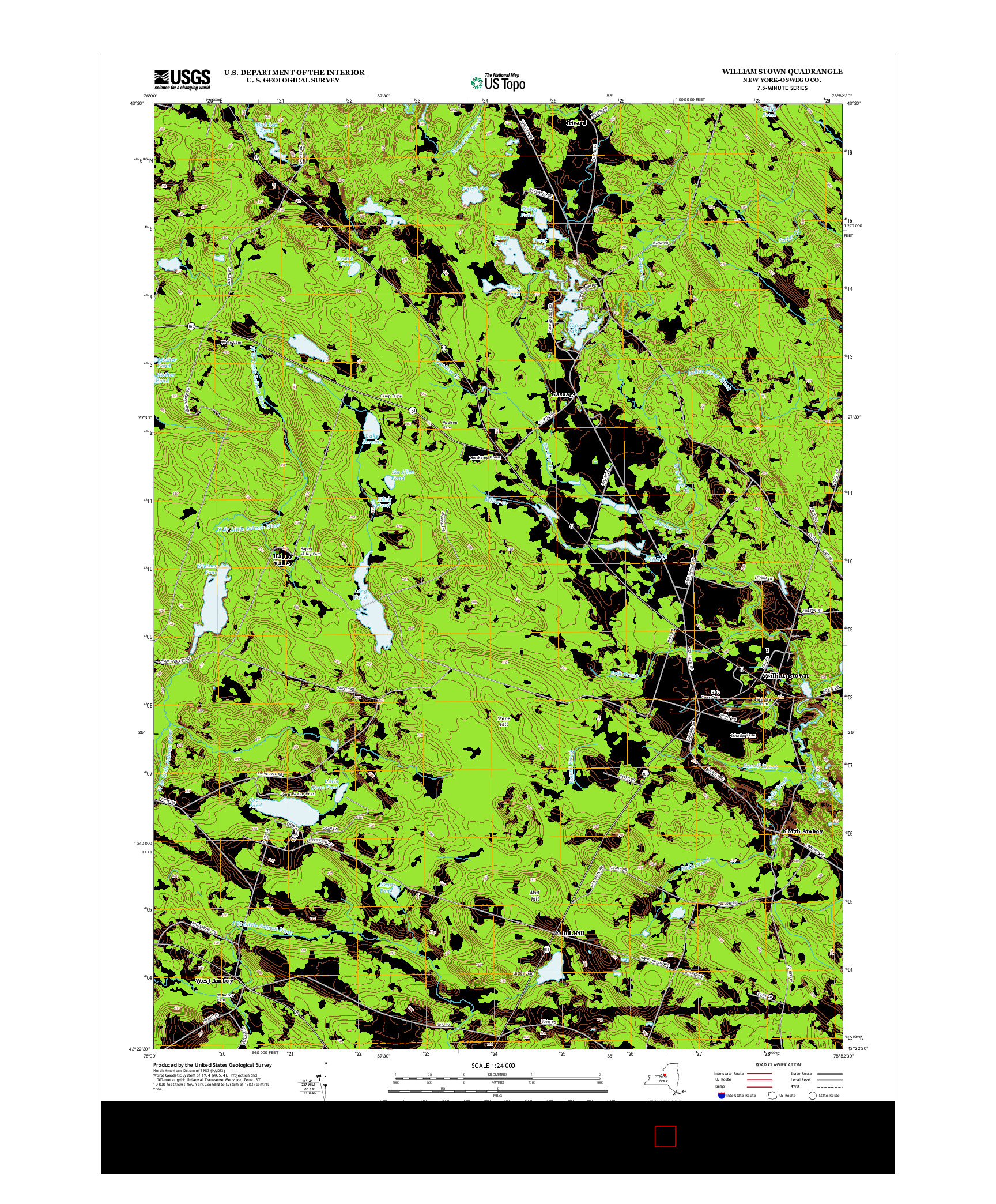 USGS US TOPO 7.5-MINUTE MAP FOR WILLIAMSTOWN, NY 2013