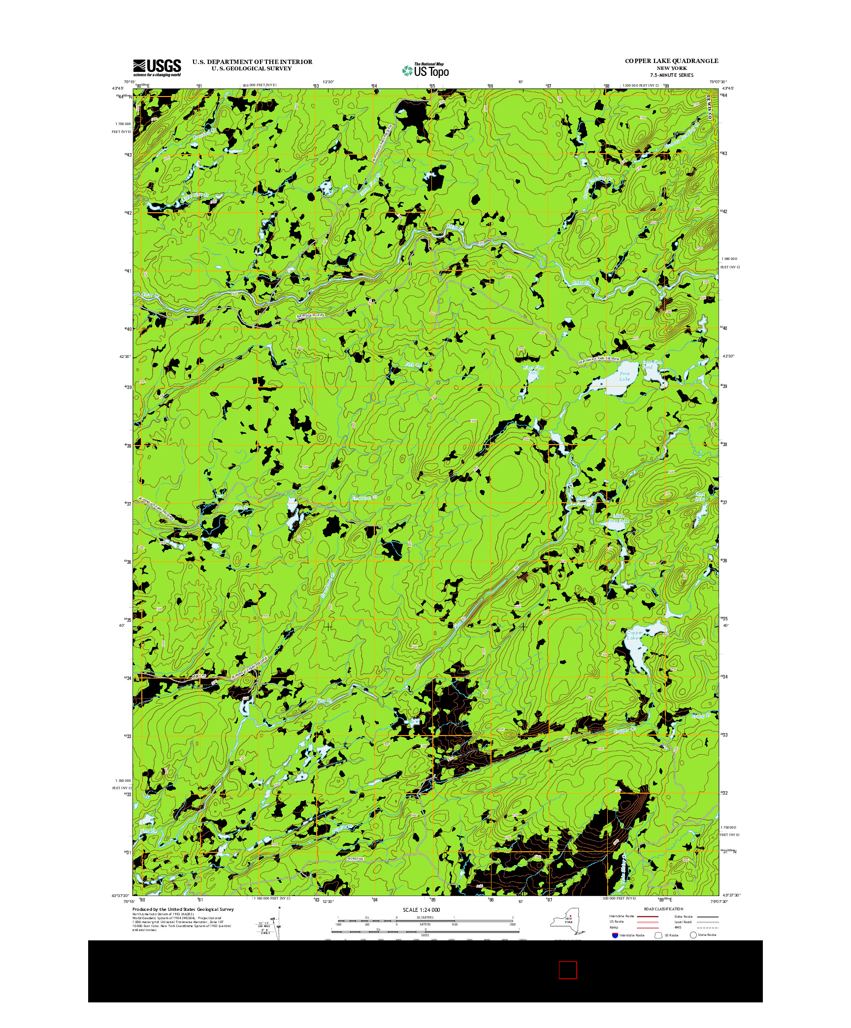 USGS US TOPO 7.5-MINUTE MAP FOR COPPER LAKE, NY 2013