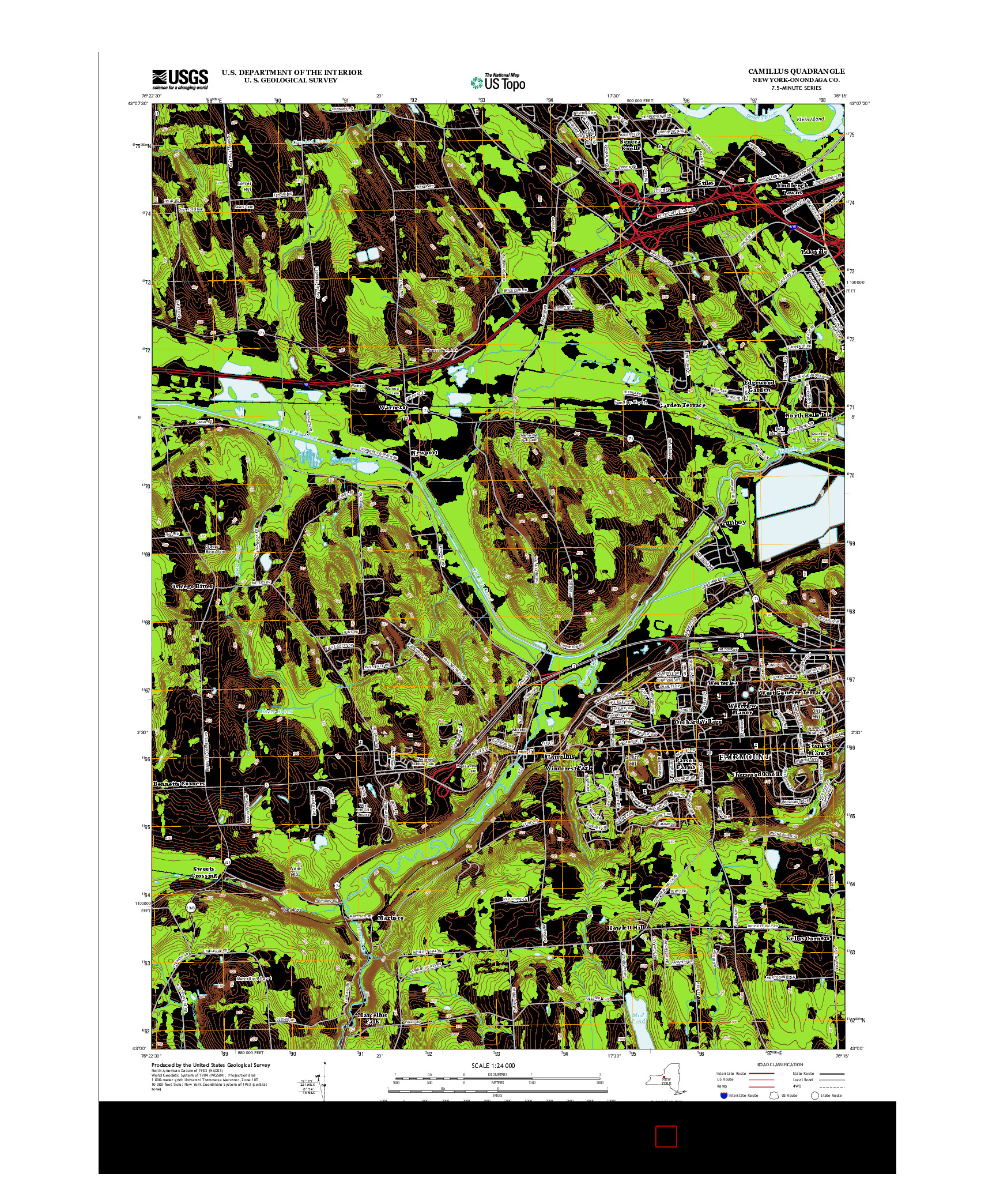 USGS US TOPO 7.5-MINUTE MAP FOR CAMILLUS, NY 2013