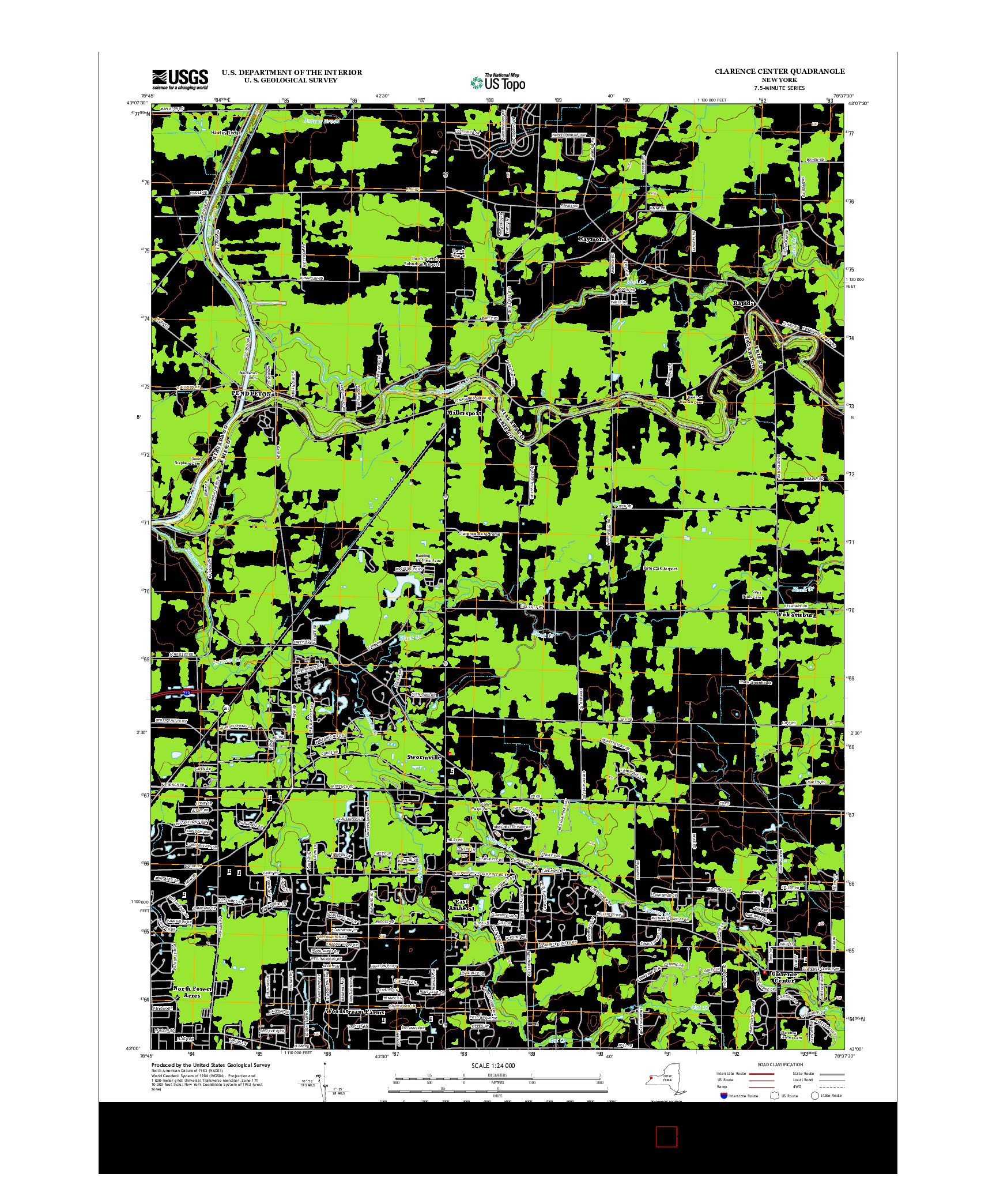 USGS US TOPO 7.5-MINUTE MAP FOR CLARENCE CENTER, NY 2013