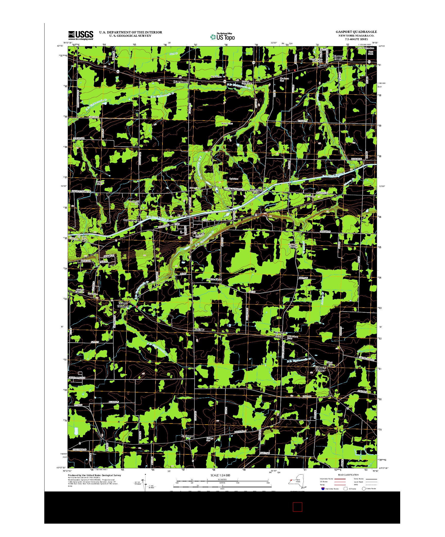 USGS US TOPO 7.5-MINUTE MAP FOR GASPORT, NY 2013