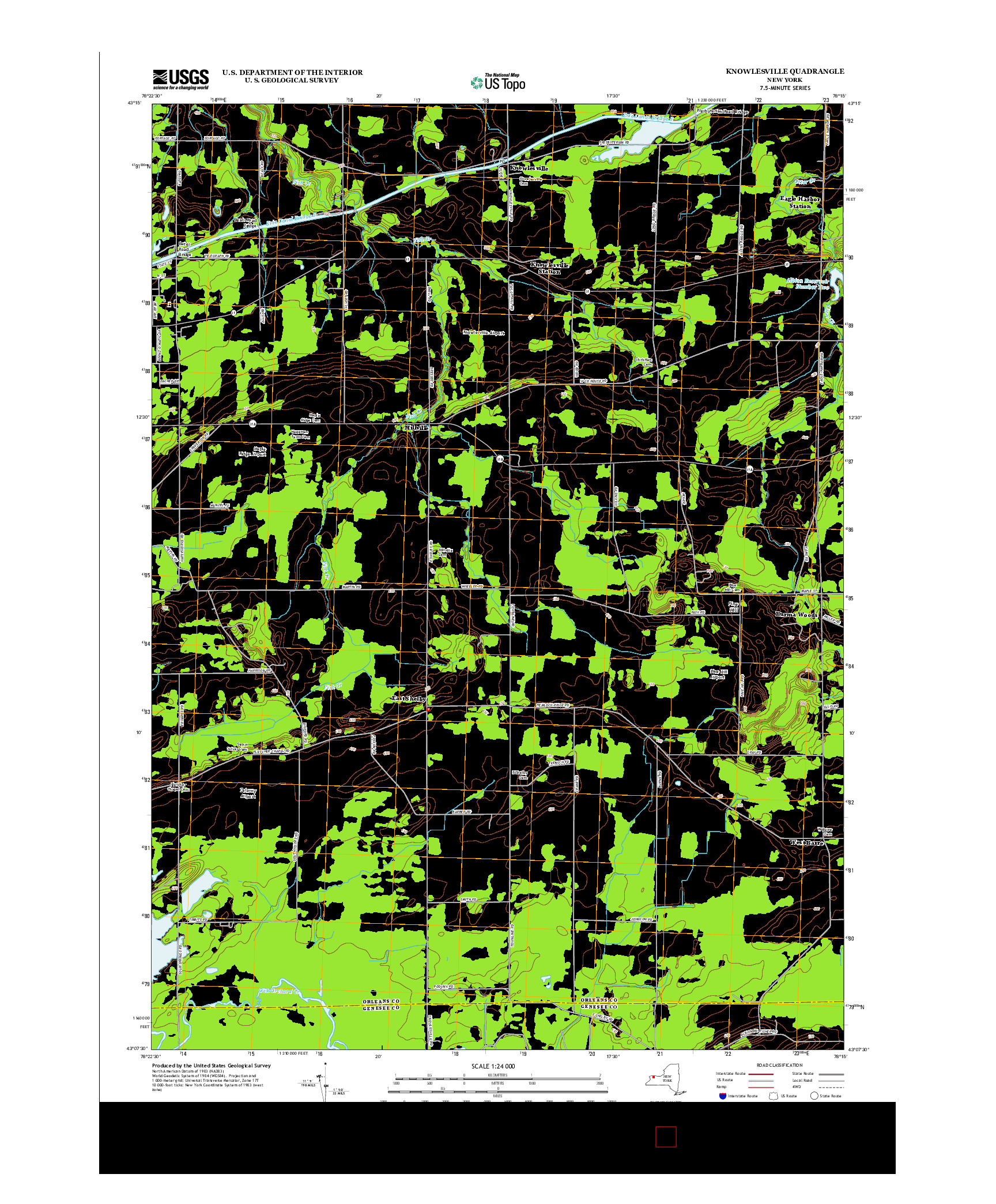 USGS US TOPO 7.5-MINUTE MAP FOR KNOWLESVILLE, NY 2013