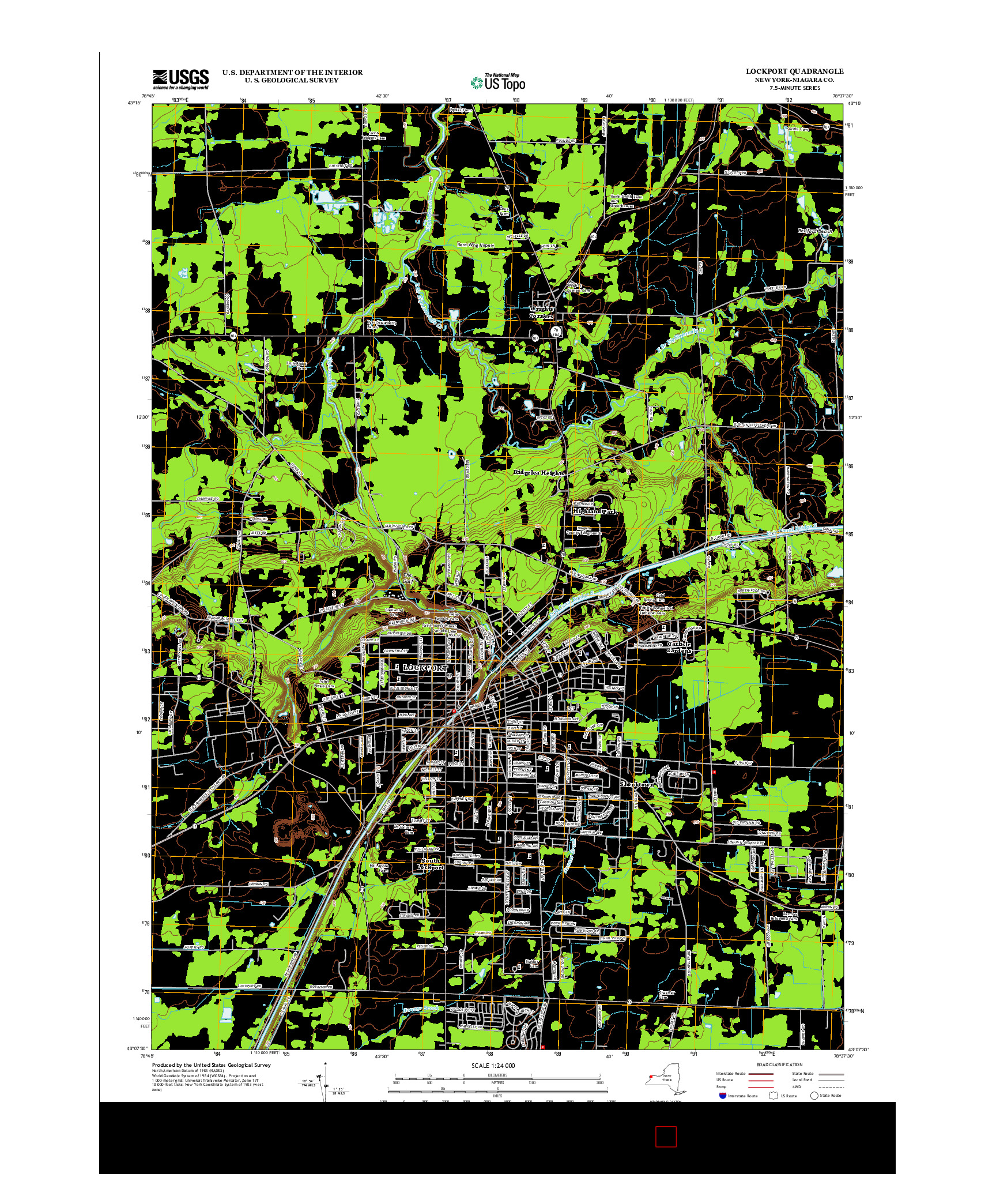 USGS US TOPO 7.5-MINUTE MAP FOR LOCKPORT, NY 2013