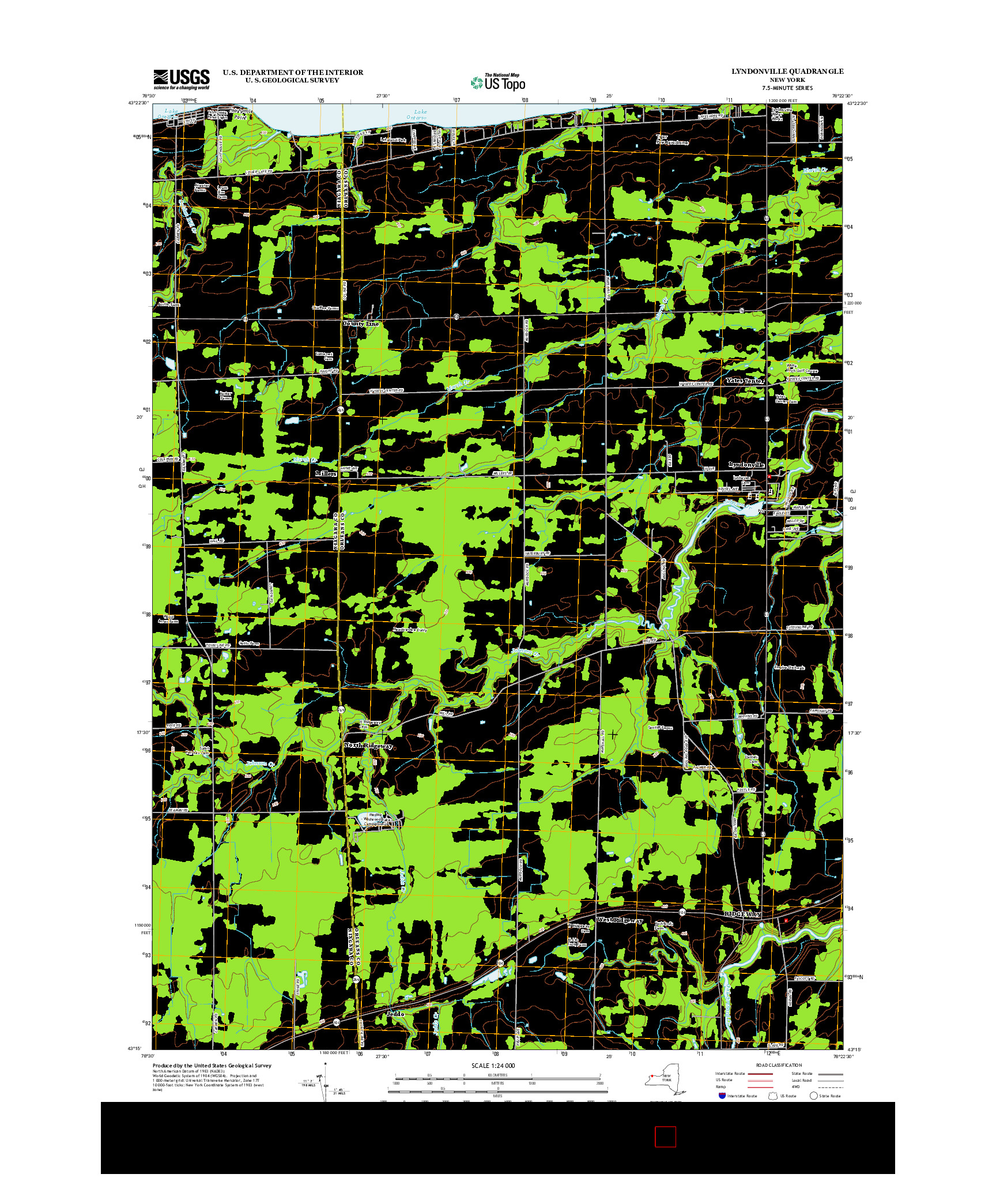 USGS US TOPO 7.5-MINUTE MAP FOR LYNDONVILLE, NY 2013