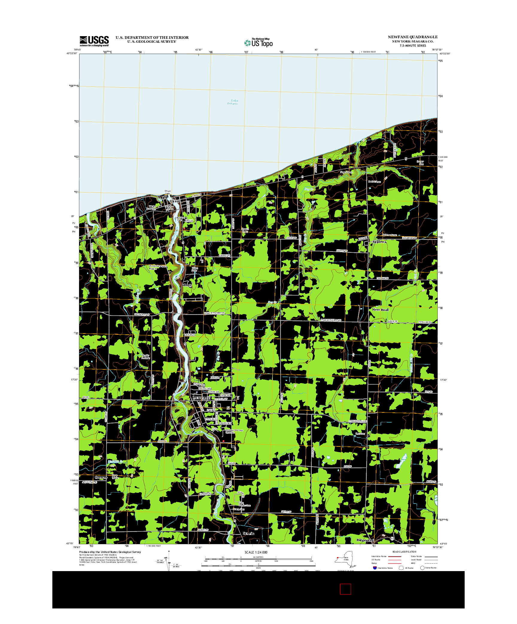 USGS US TOPO 7.5-MINUTE MAP FOR NEWFANE, NY 2013