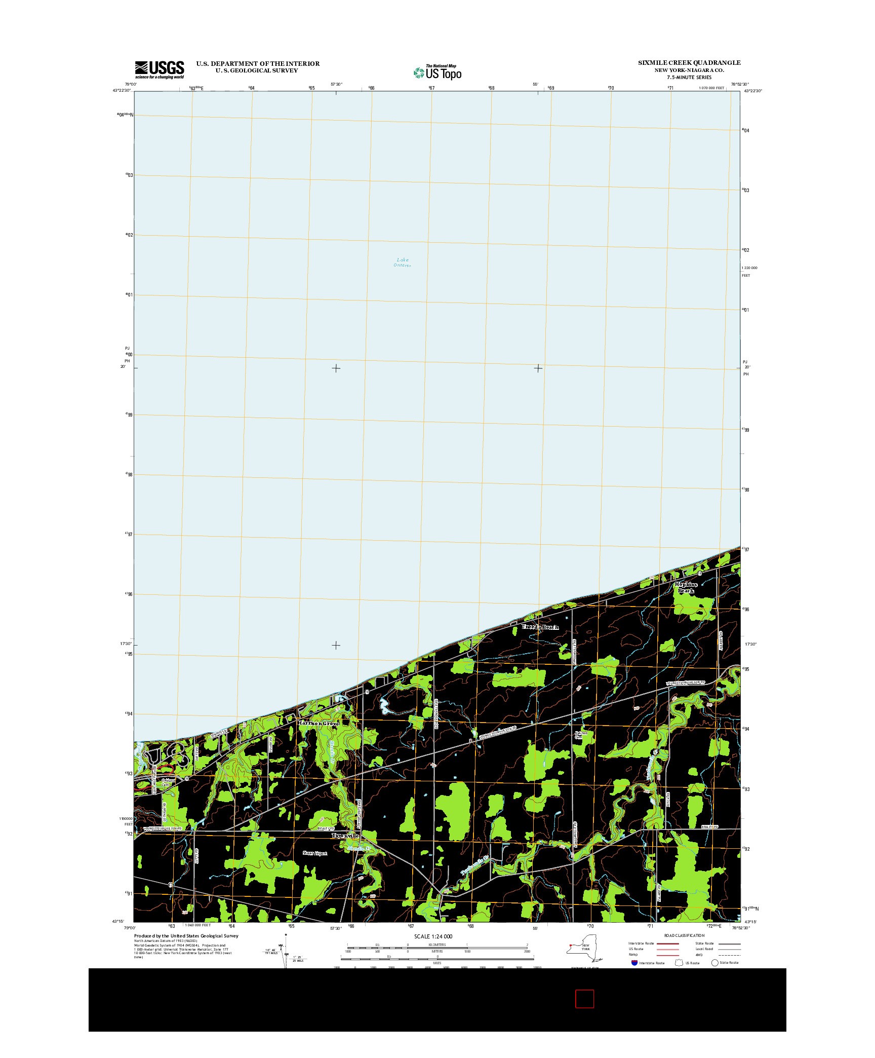 USGS US TOPO 7.5-MINUTE MAP FOR SIXMILE CREEK, NY 2013