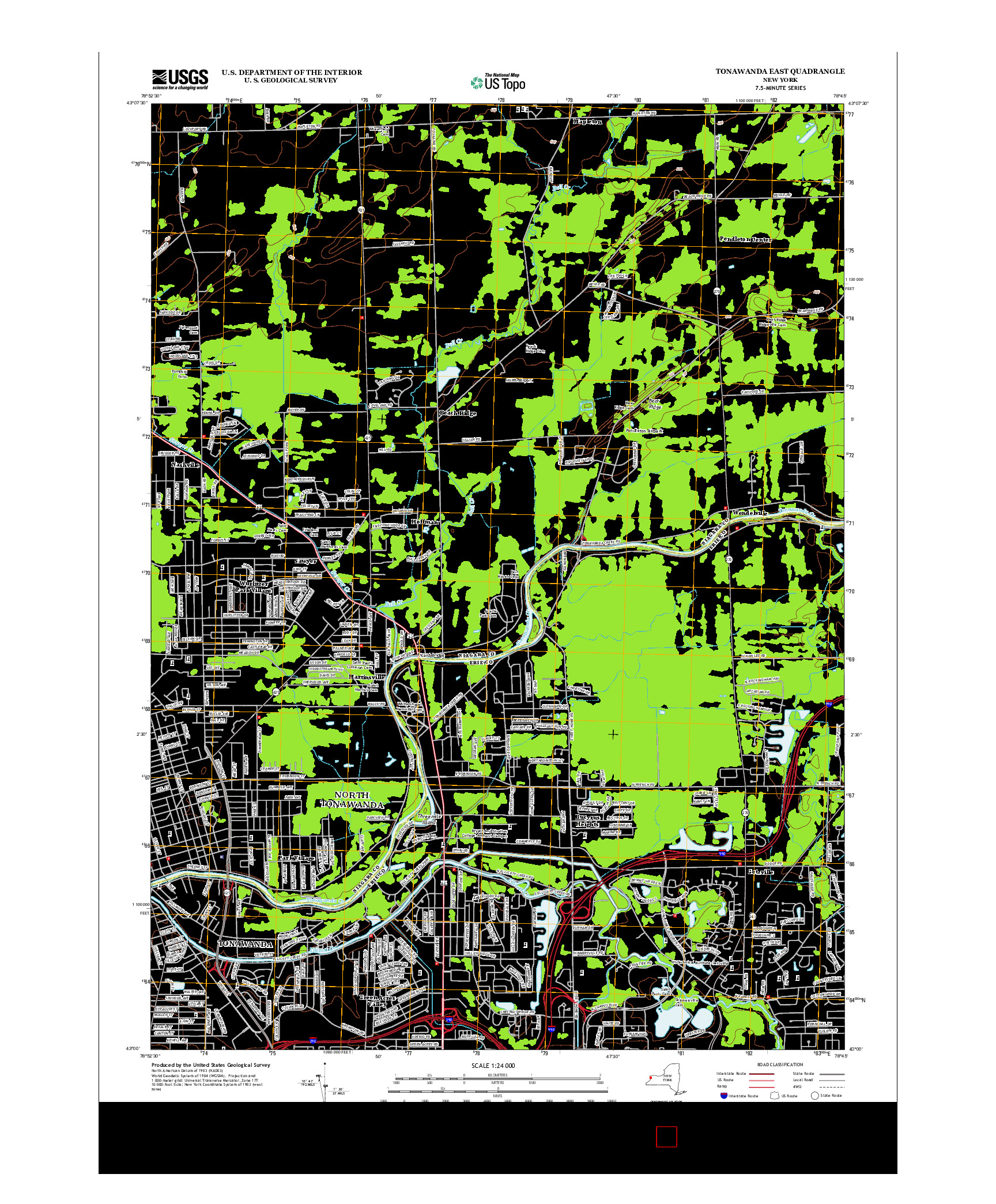 USGS US TOPO 7.5-MINUTE MAP FOR TONAWANDA EAST, NY 2013