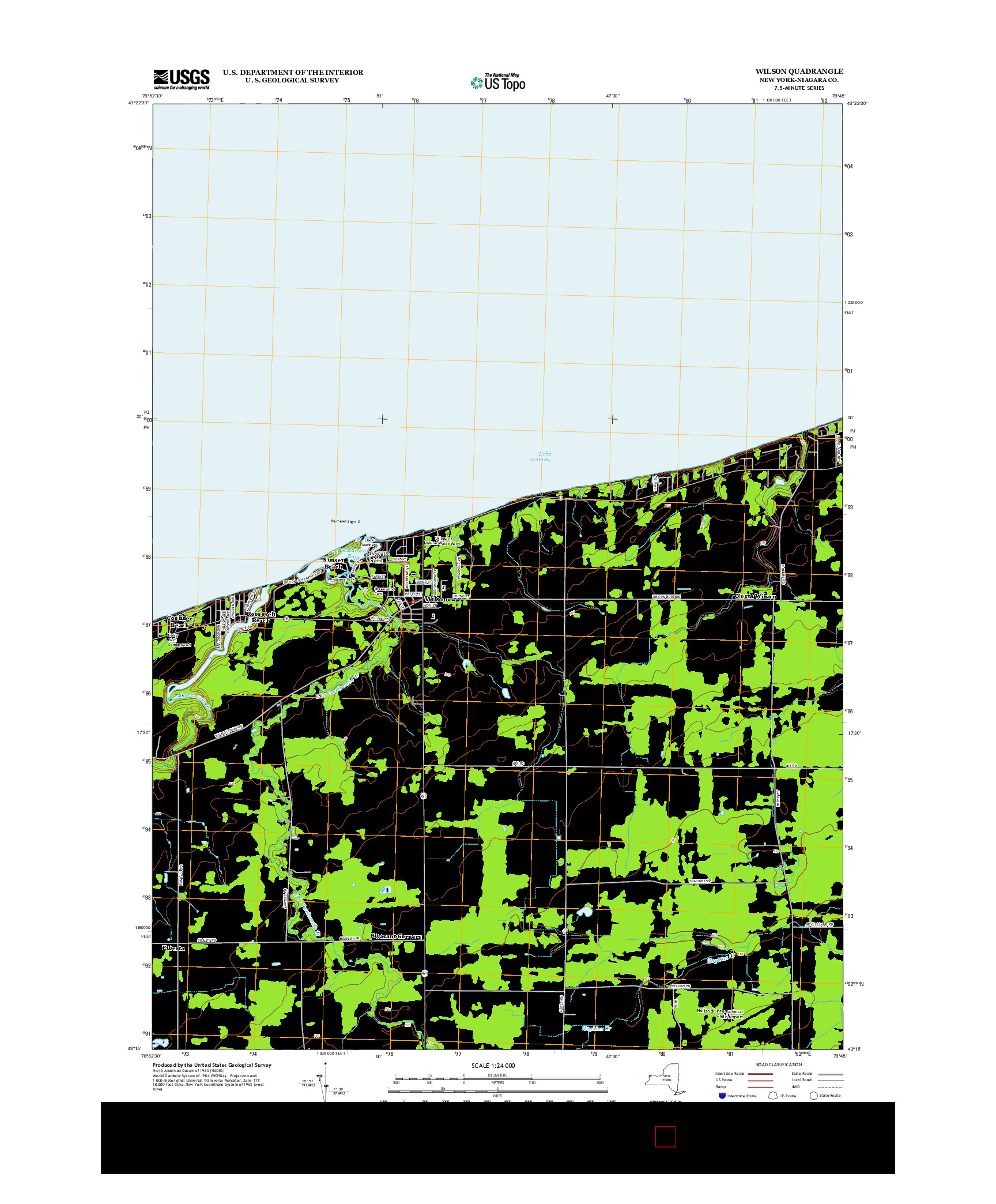 USGS US TOPO 7.5-MINUTE MAP FOR WILSON, NY 2013