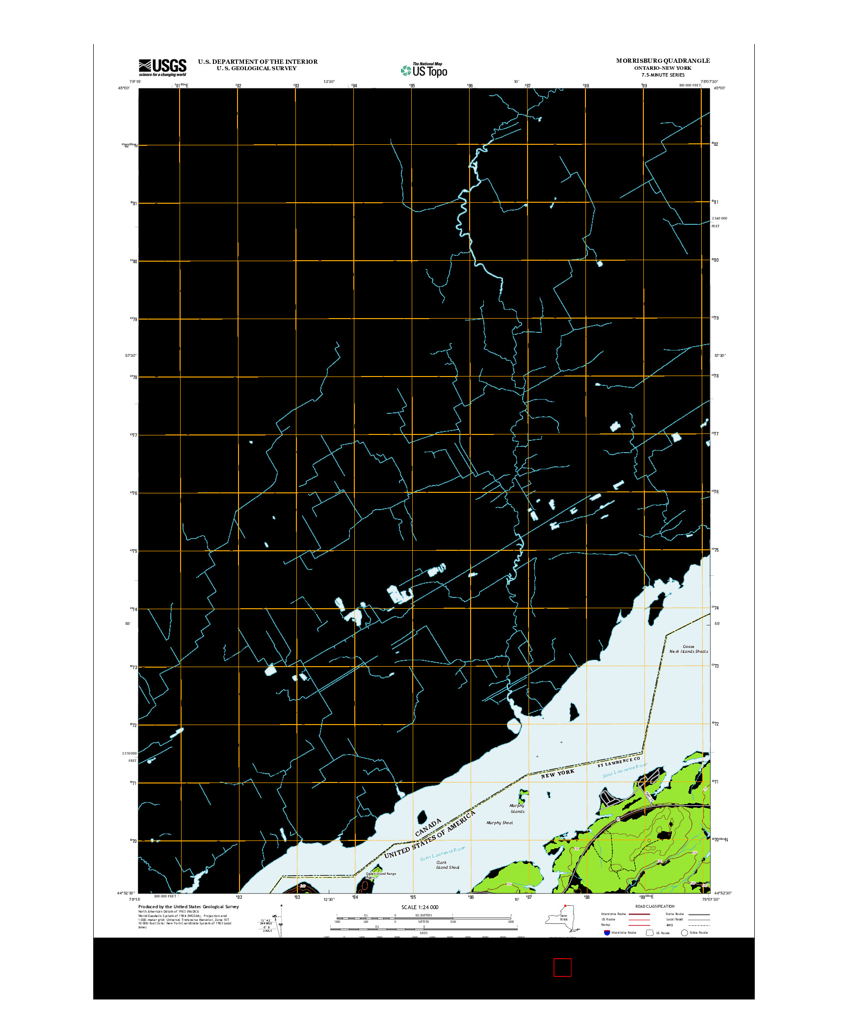 USGS US TOPO 7.5-MINUTE MAP FOR MORRISBURG, ON-NY 2013