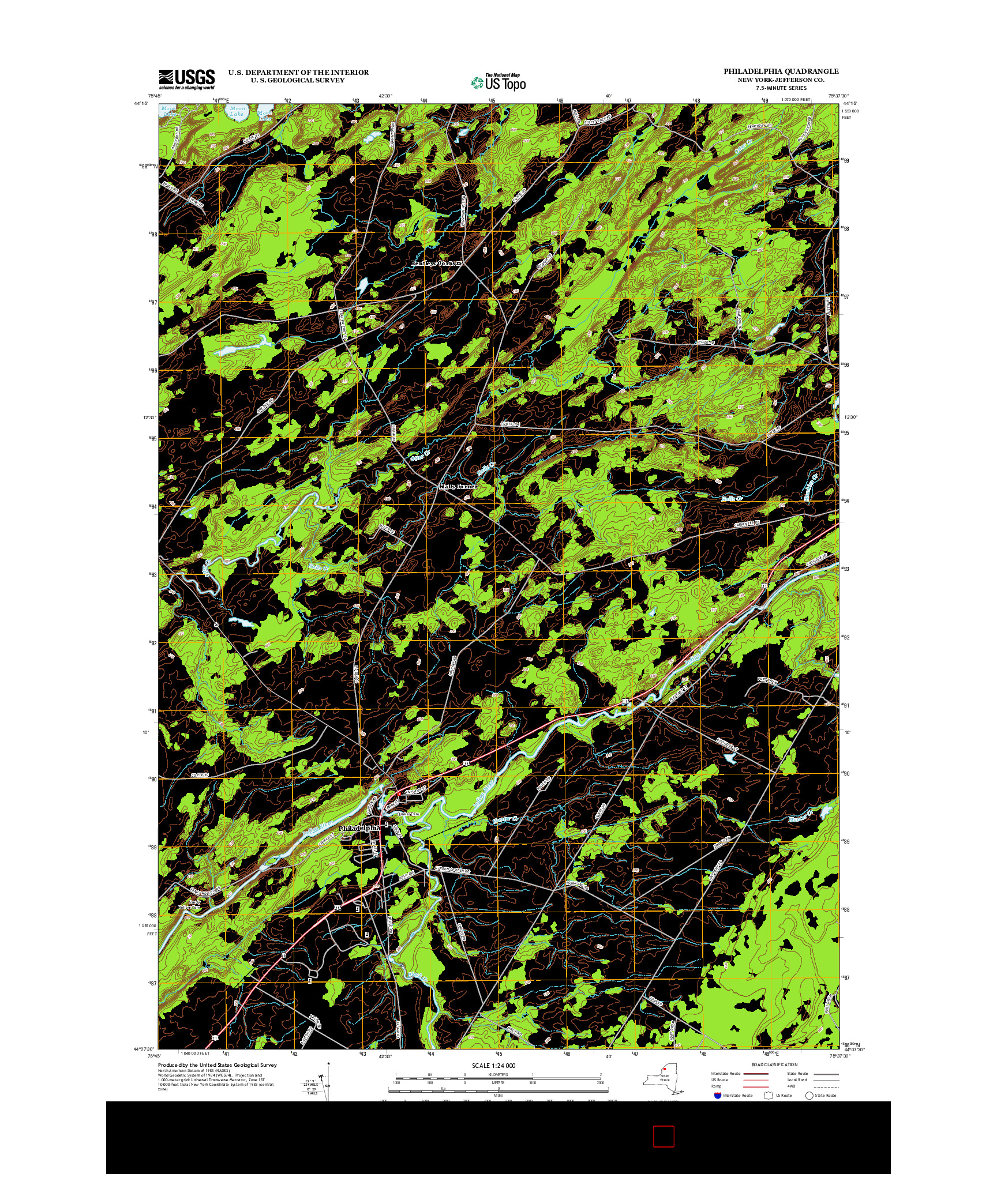 USGS US TOPO 7.5-MINUTE MAP FOR PHILADELPHIA, NY 2013