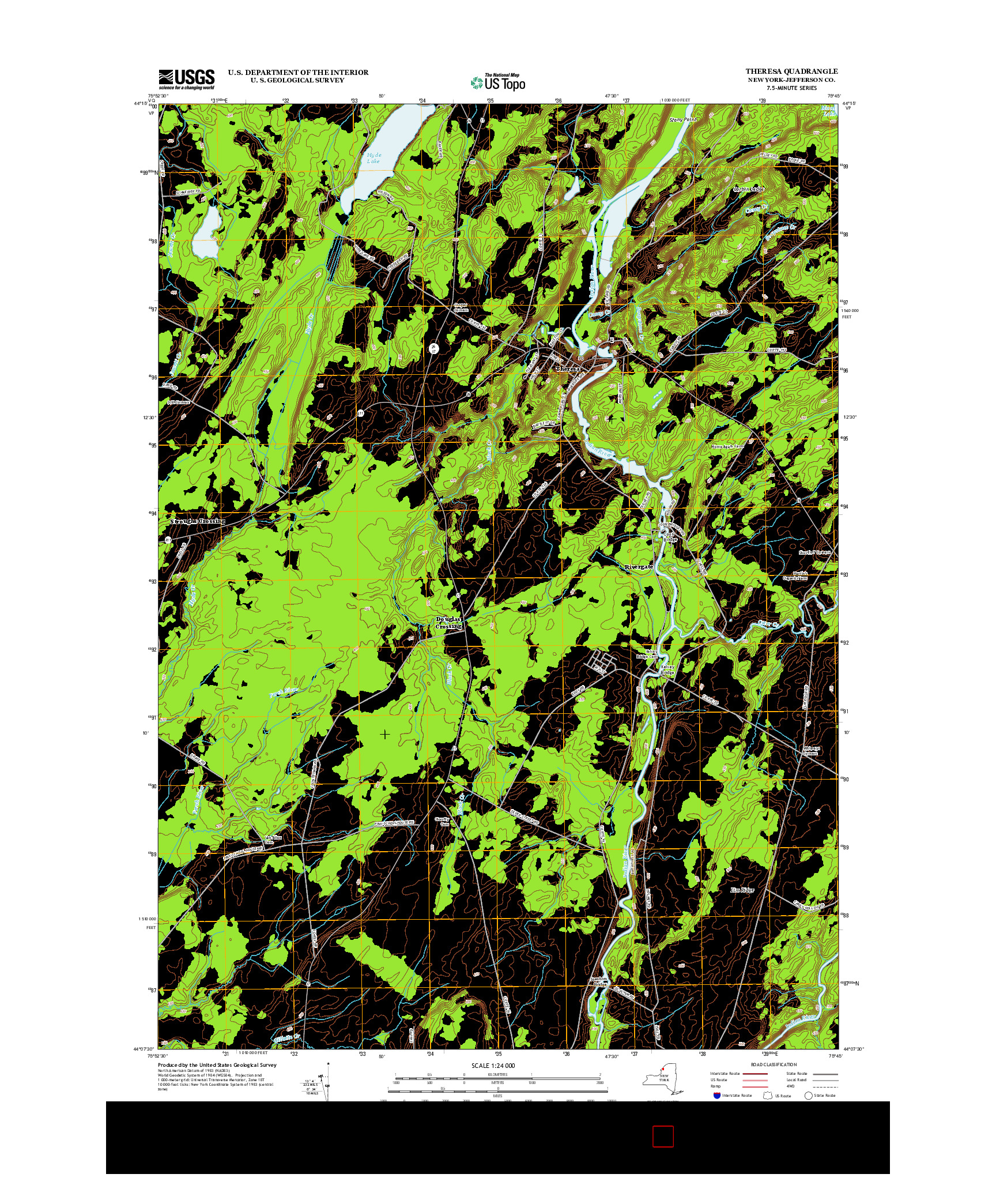 USGS US TOPO 7.5-MINUTE MAP FOR THERESA, NY 2013