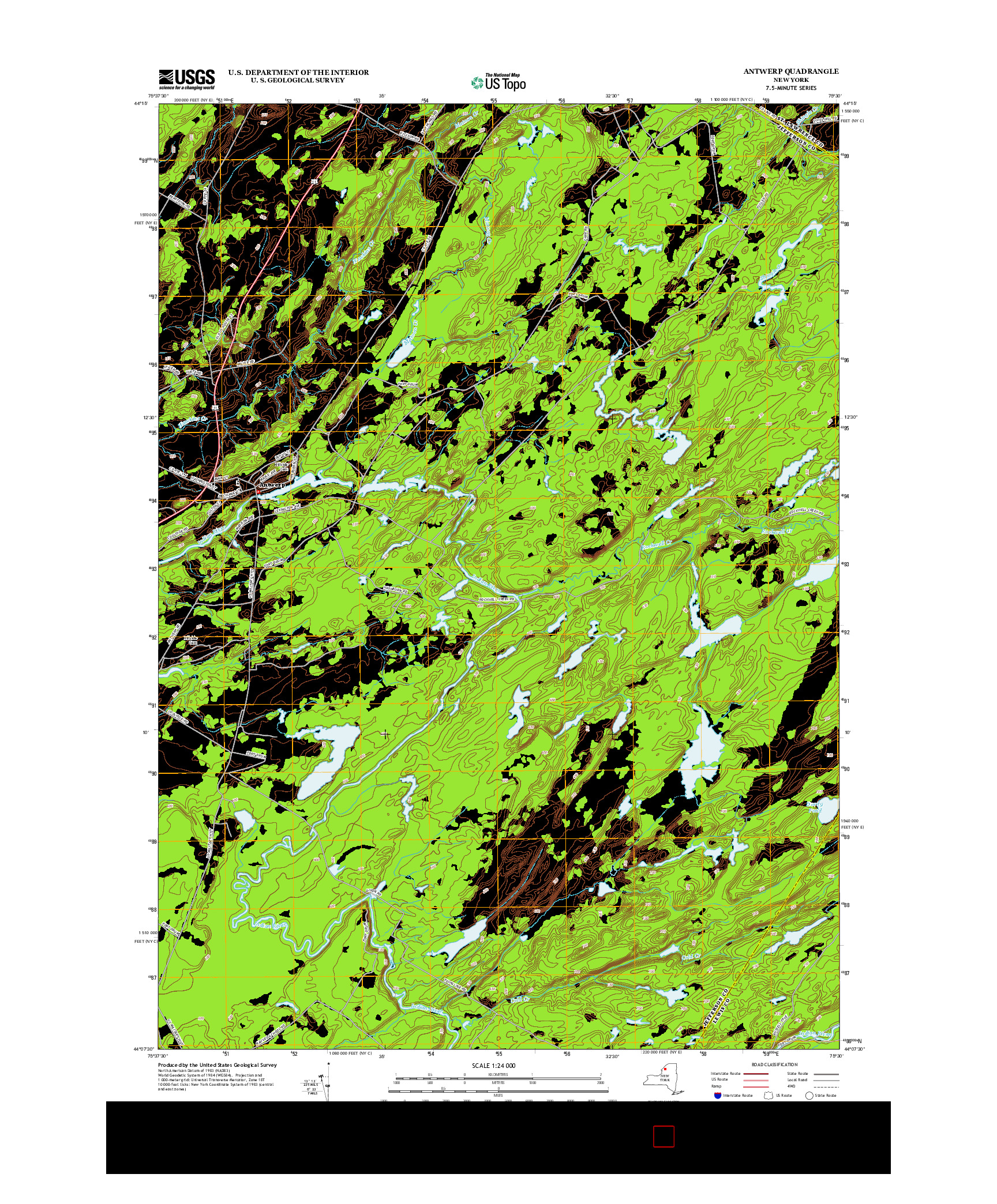 USGS US TOPO 7.5-MINUTE MAP FOR ANTWERP, NY 2013