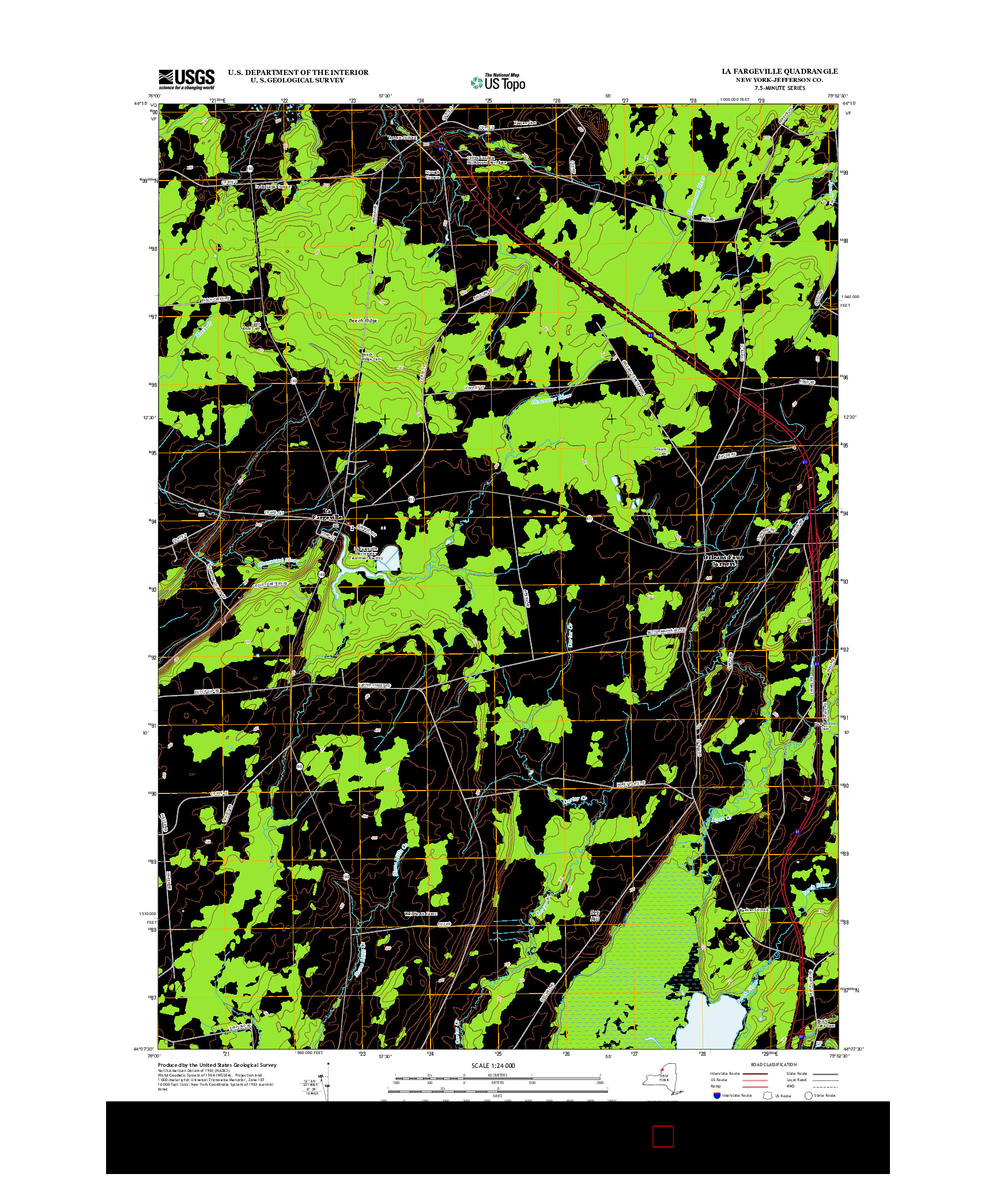 USGS US TOPO 7.5-MINUTE MAP FOR LA FARGEVILLE, NY 2013