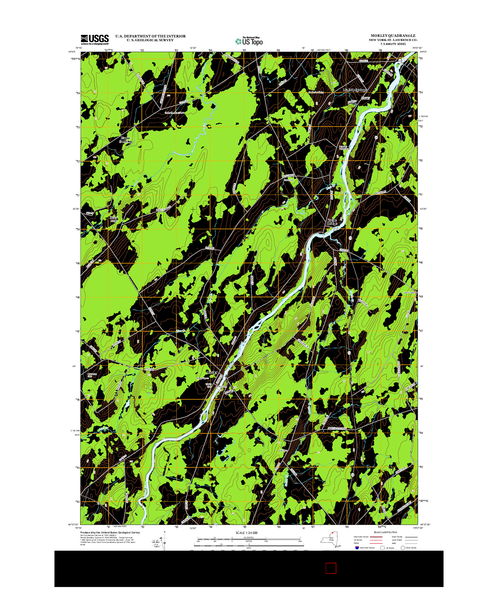 USGS US TOPO 7.5-MINUTE MAP FOR MORLEY, NY 2013