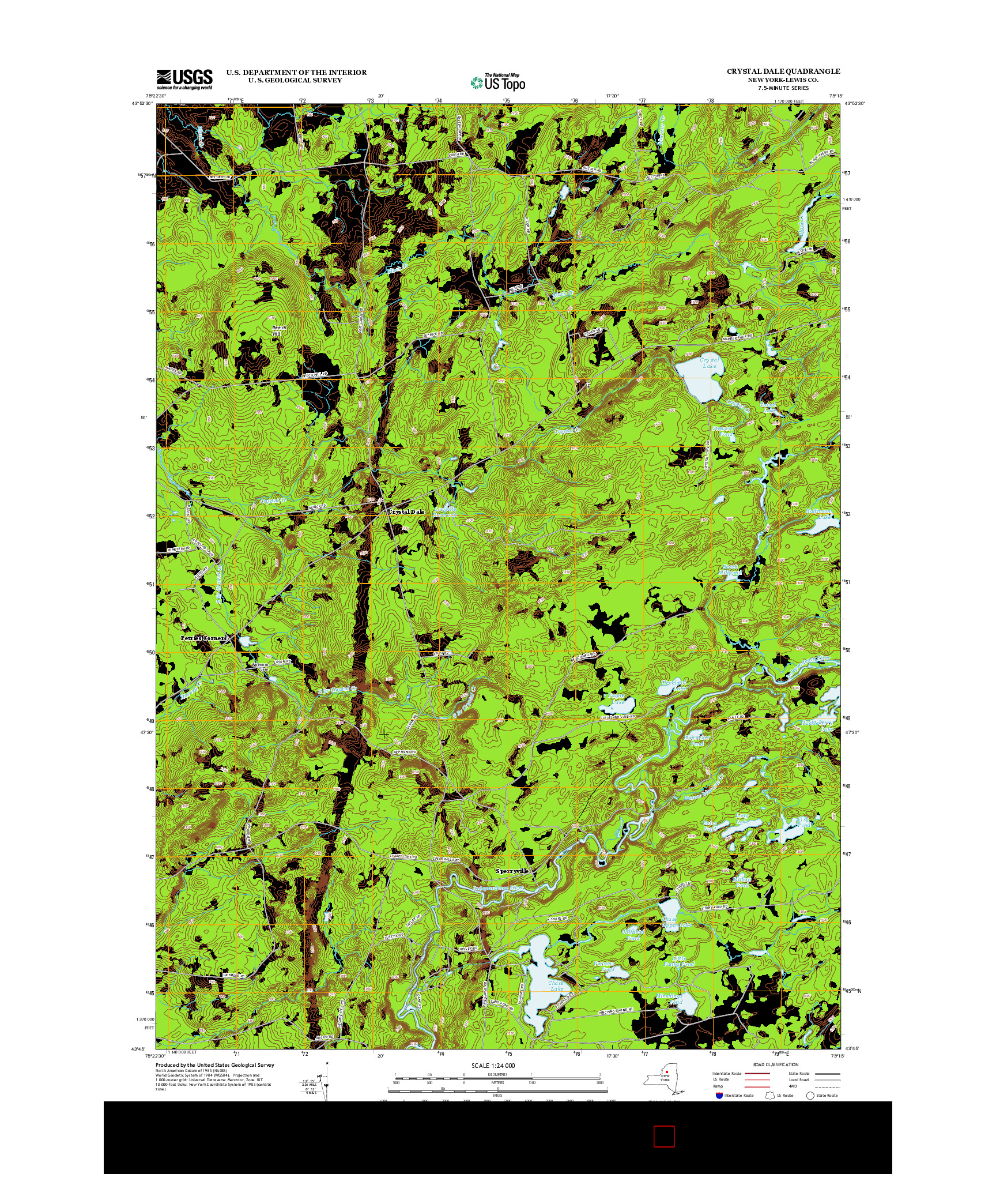 USGS US TOPO 7.5-MINUTE MAP FOR CRYSTAL DALE, NY 2013