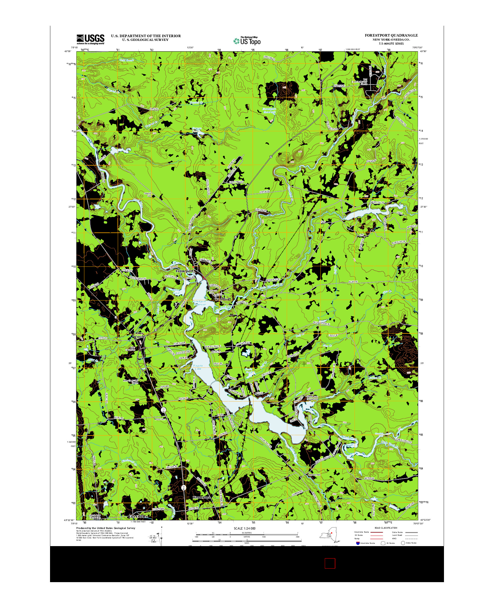 USGS US TOPO 7.5-MINUTE MAP FOR FORESTPORT, NY 2013