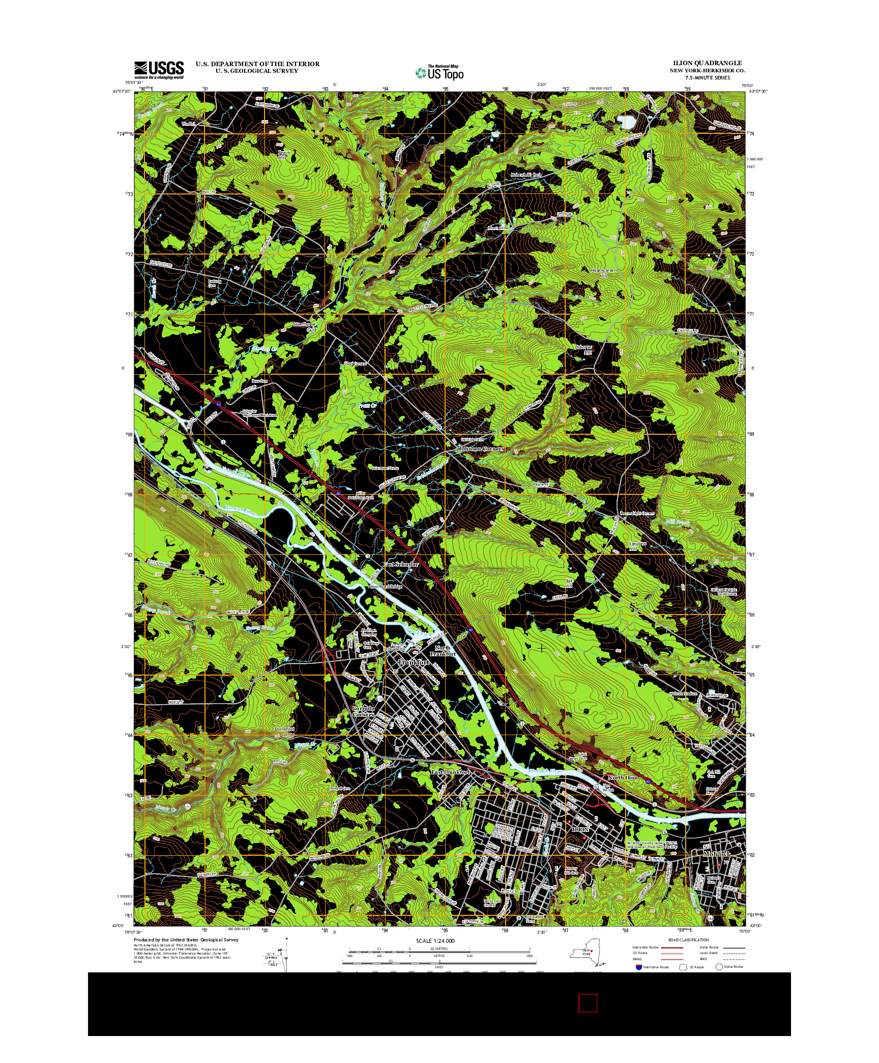 USGS US TOPO 7.5-MINUTE MAP FOR ILION, NY 2013