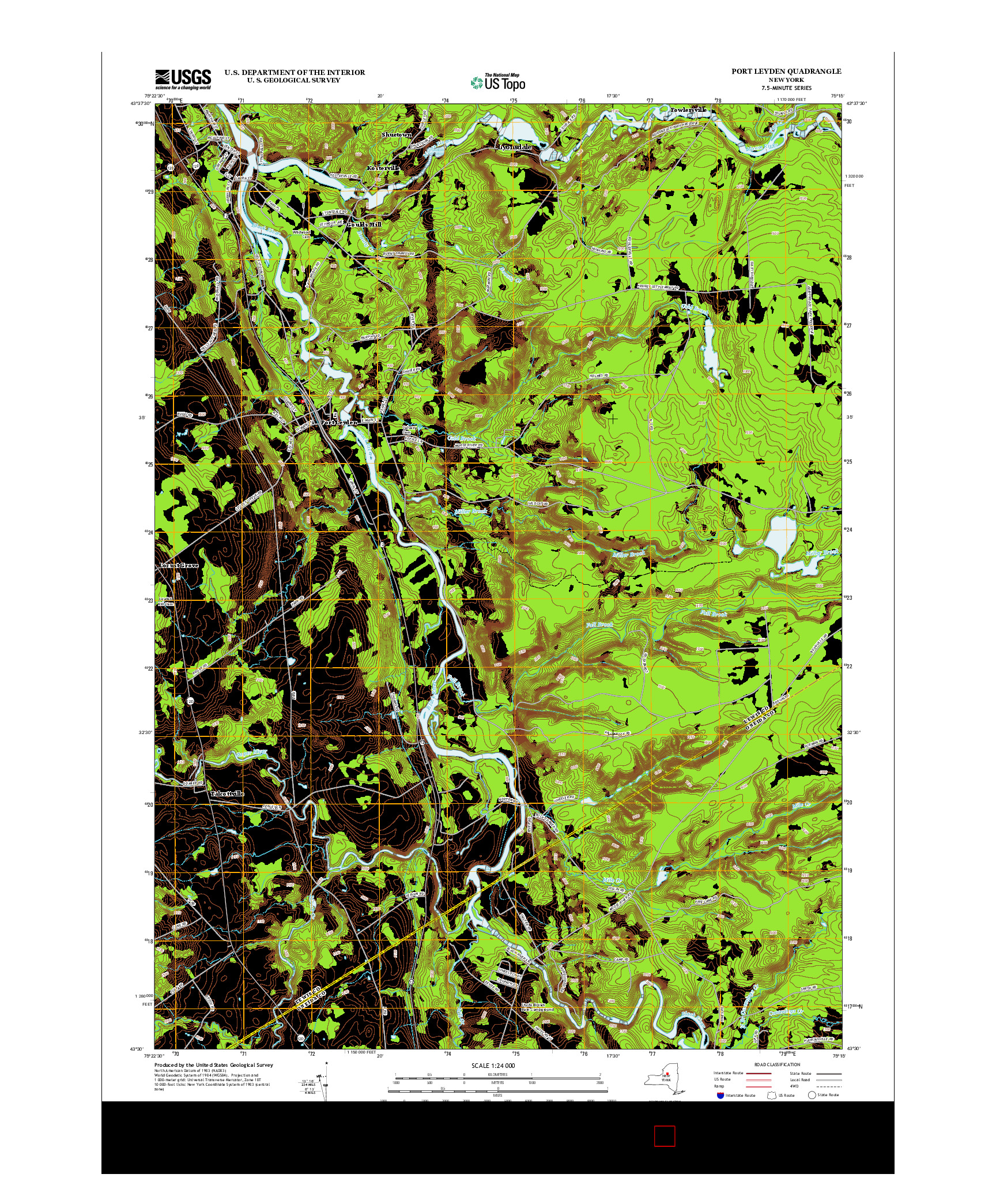 USGS US TOPO 7.5-MINUTE MAP FOR PORT LEYDEN, NY 2013