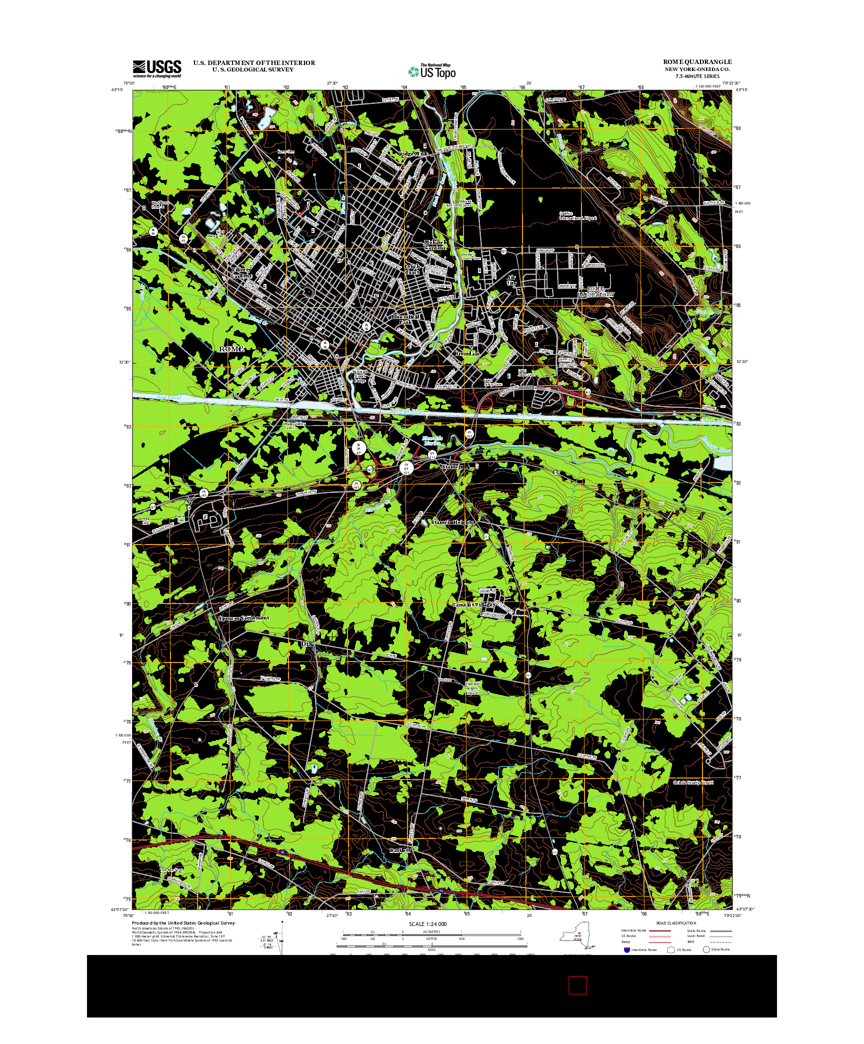 USGS US TOPO 7.5-MINUTE MAP FOR ROME, NY 2013
