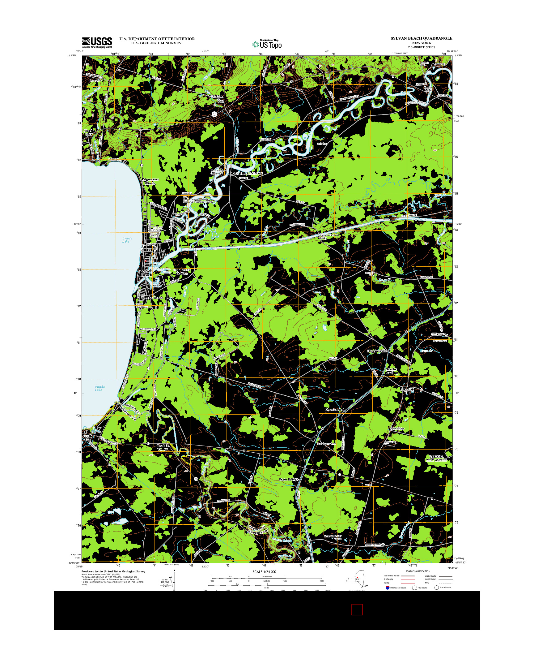 USGS US TOPO 7.5-MINUTE MAP FOR SYLVAN BEACH, NY 2013