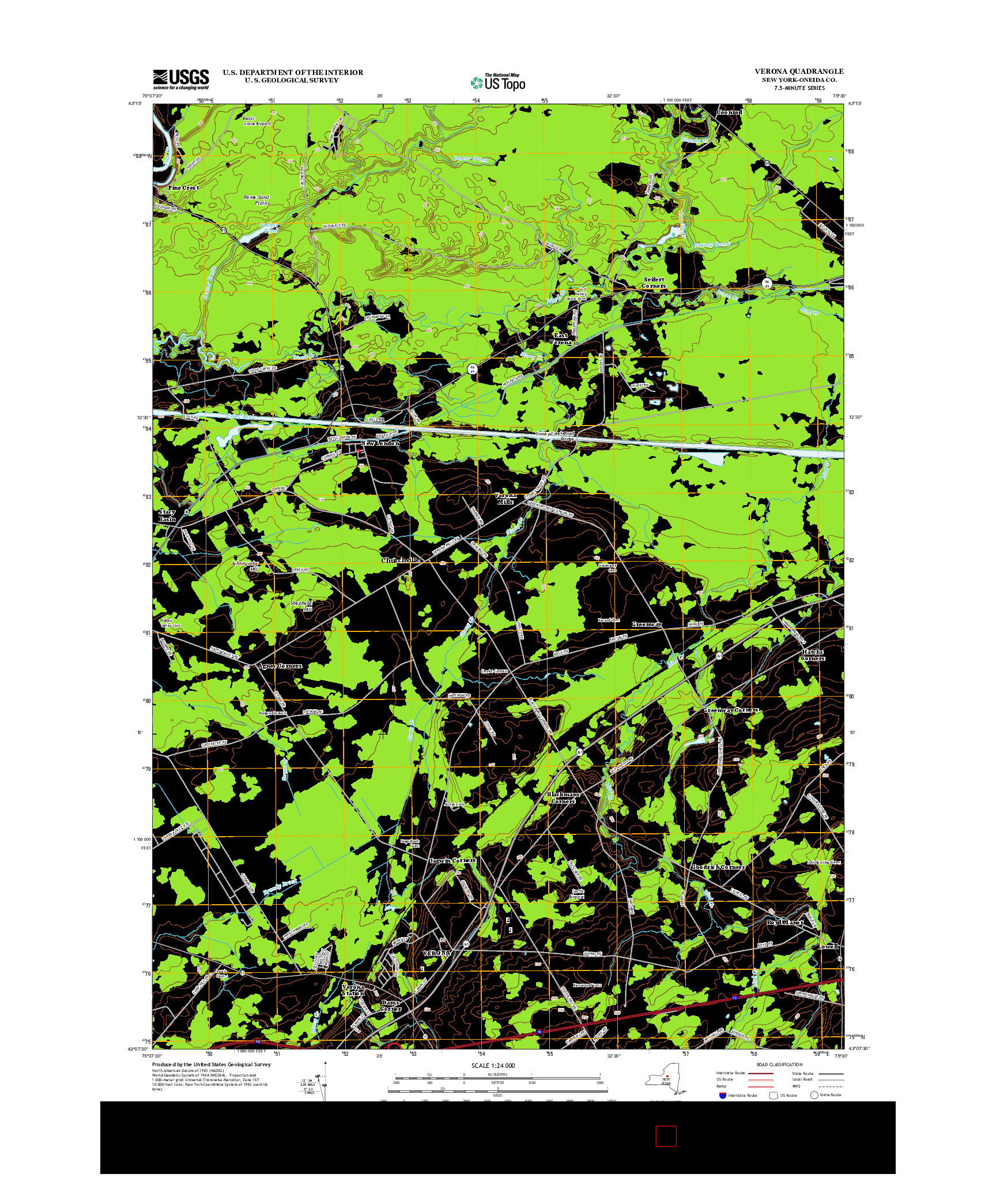 USGS US TOPO 7.5-MINUTE MAP FOR VERONA, NY 2013