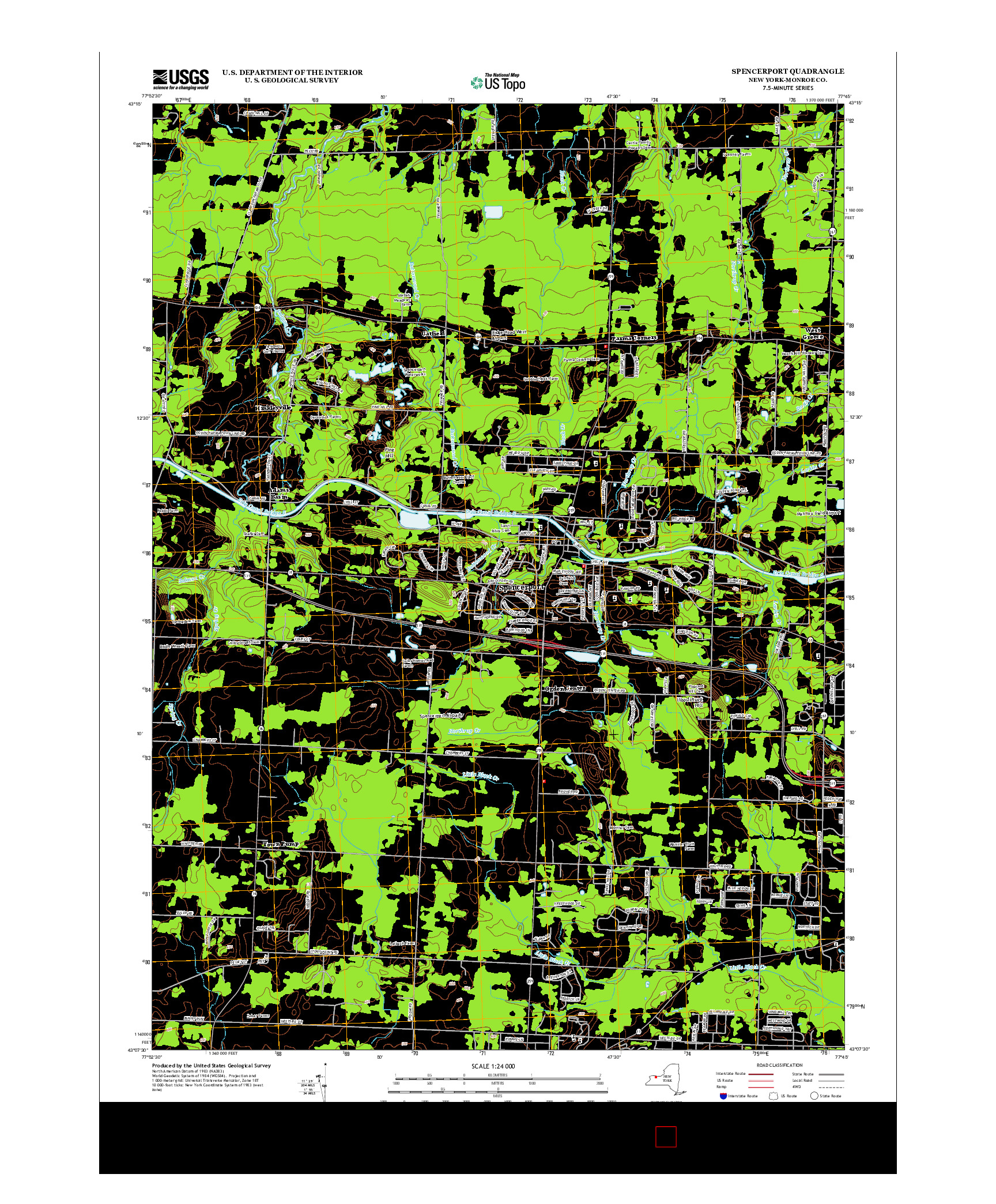 USGS US TOPO 7.5-MINUTE MAP FOR SPENCERPORT, NY 2013