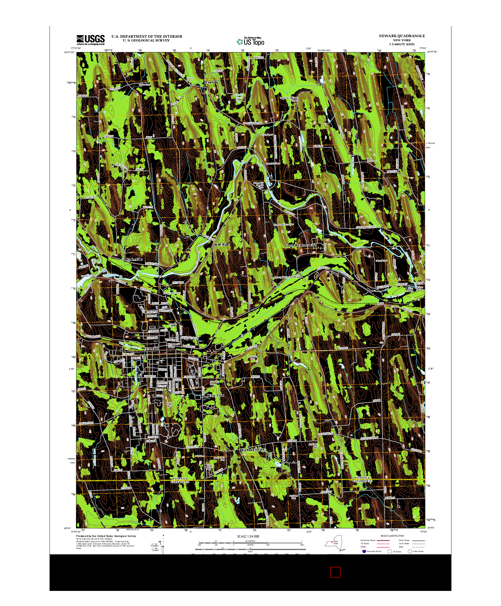 USGS US TOPO 7.5-MINUTE MAP FOR NEWARK, NY 2013