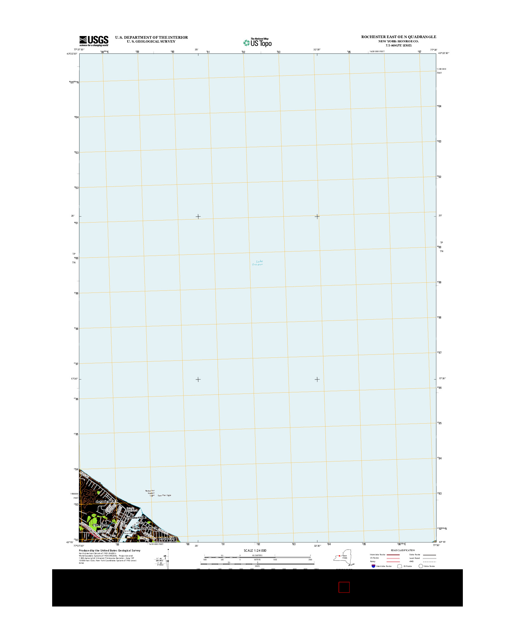 USGS US TOPO 7.5-MINUTE MAP FOR ROCHESTER EAST OE N, NY 2013