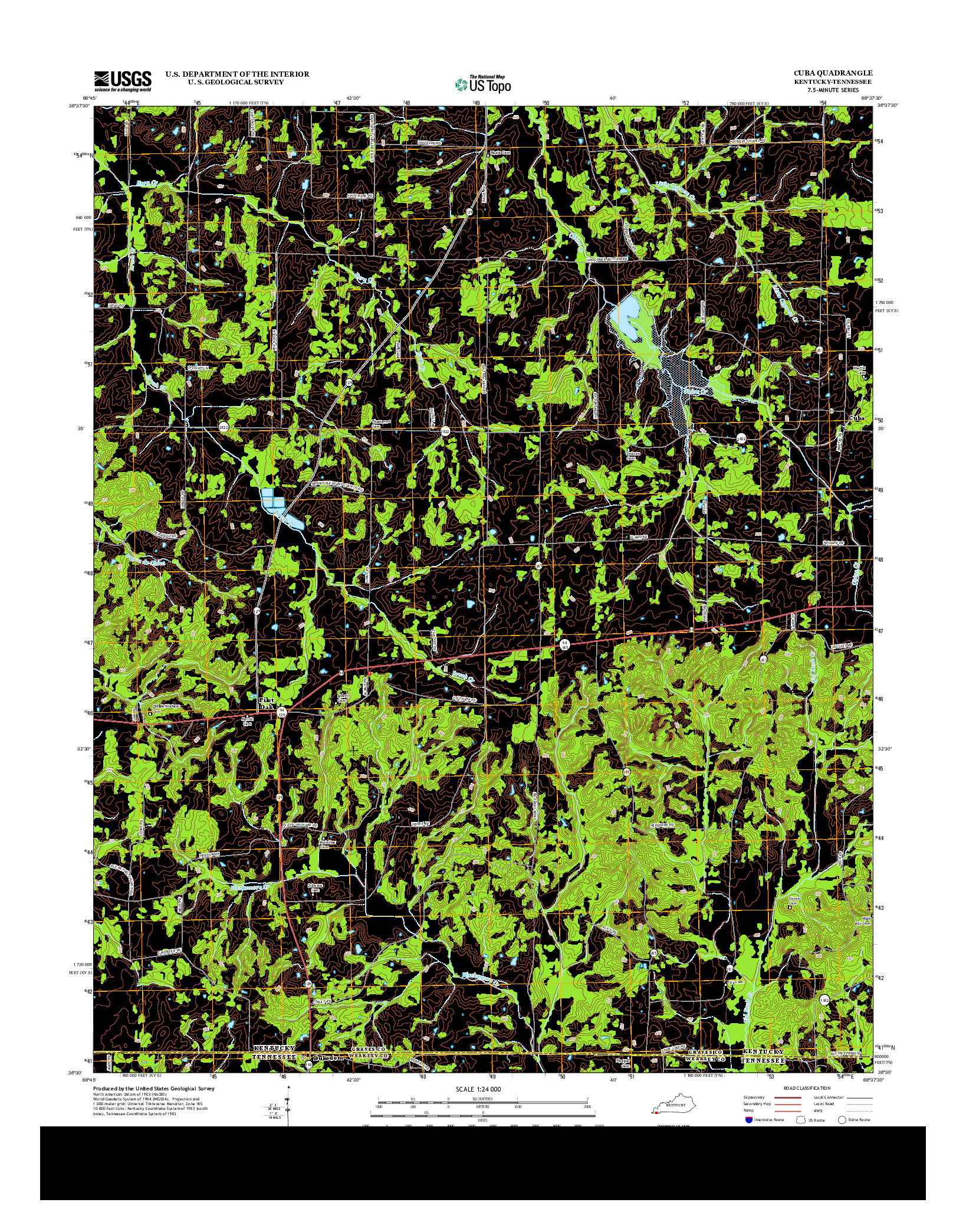 USGS US TOPO 7.5-MINUTE MAP FOR CUBA, KY-TN 2013