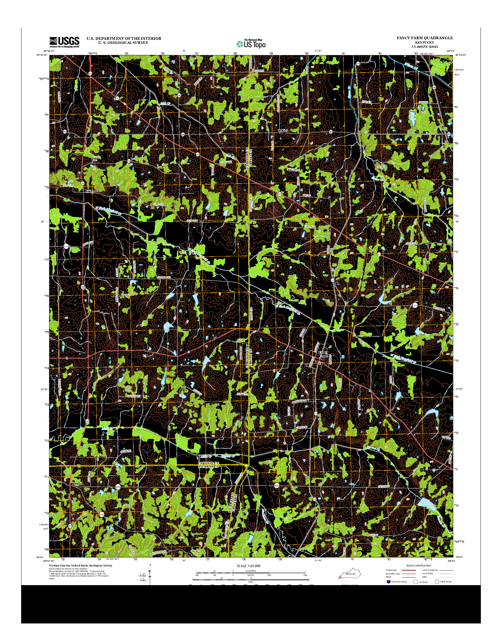 USGS US TOPO 7.5-MINUTE MAP FOR FANCY FARM, KY 2013