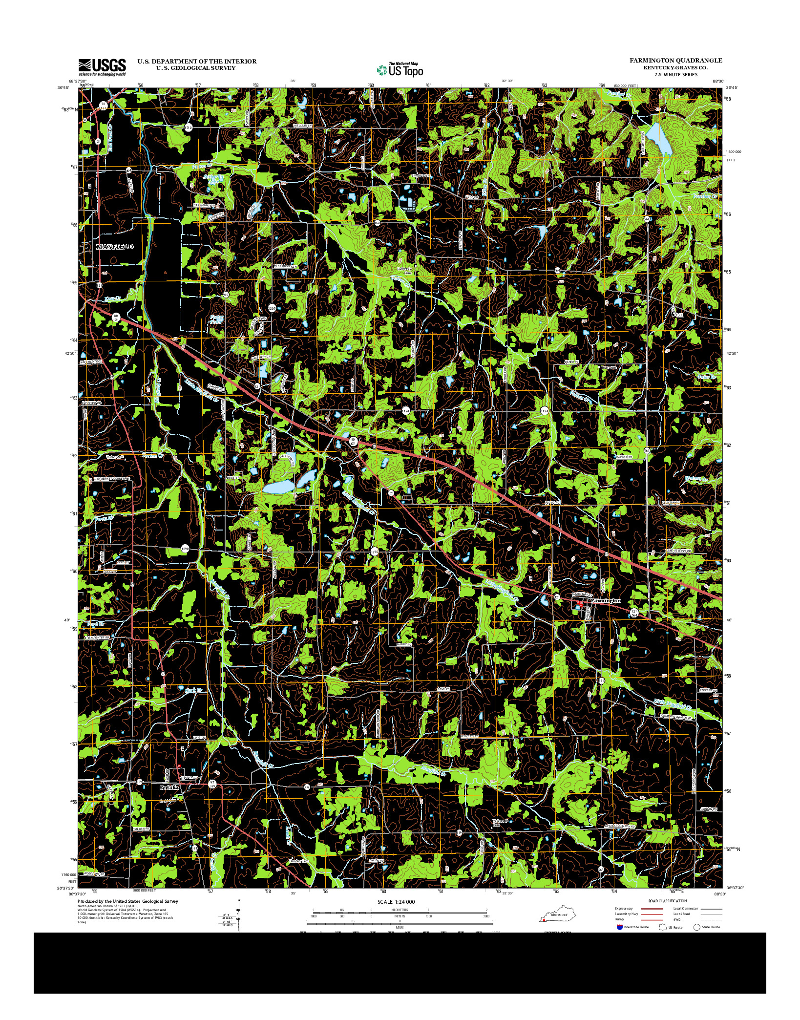 USGS US TOPO 7.5-MINUTE MAP FOR FARMINGTON, KY 2013