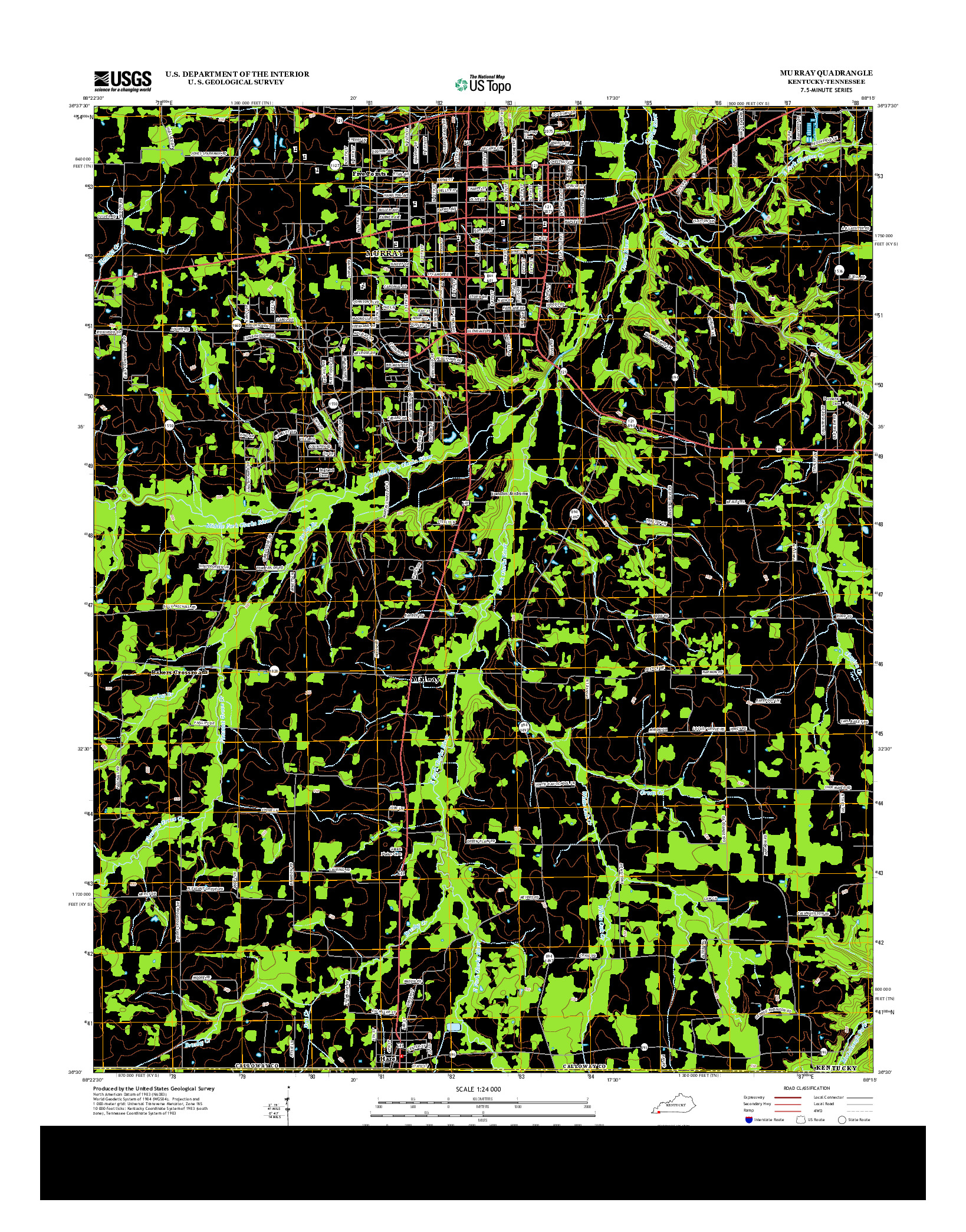 USGS US TOPO 7.5-MINUTE MAP FOR MURRAY, KY-TN 2013