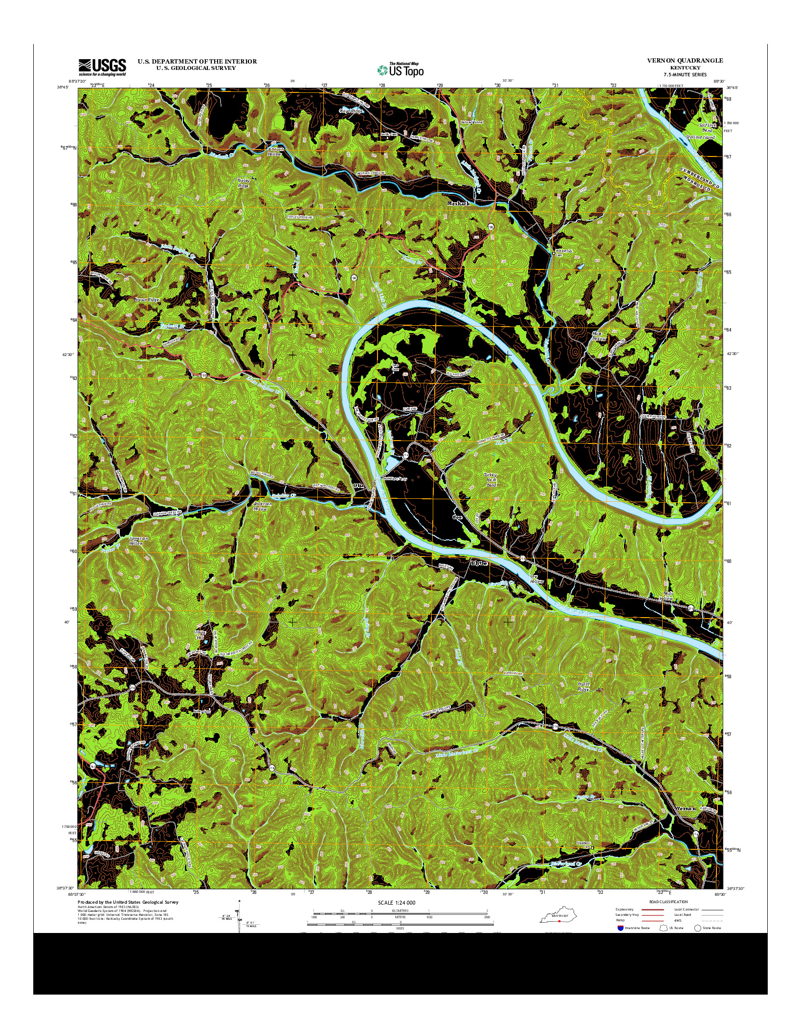 USGS US TOPO 7.5-MINUTE MAP FOR VERNON, KY 2013