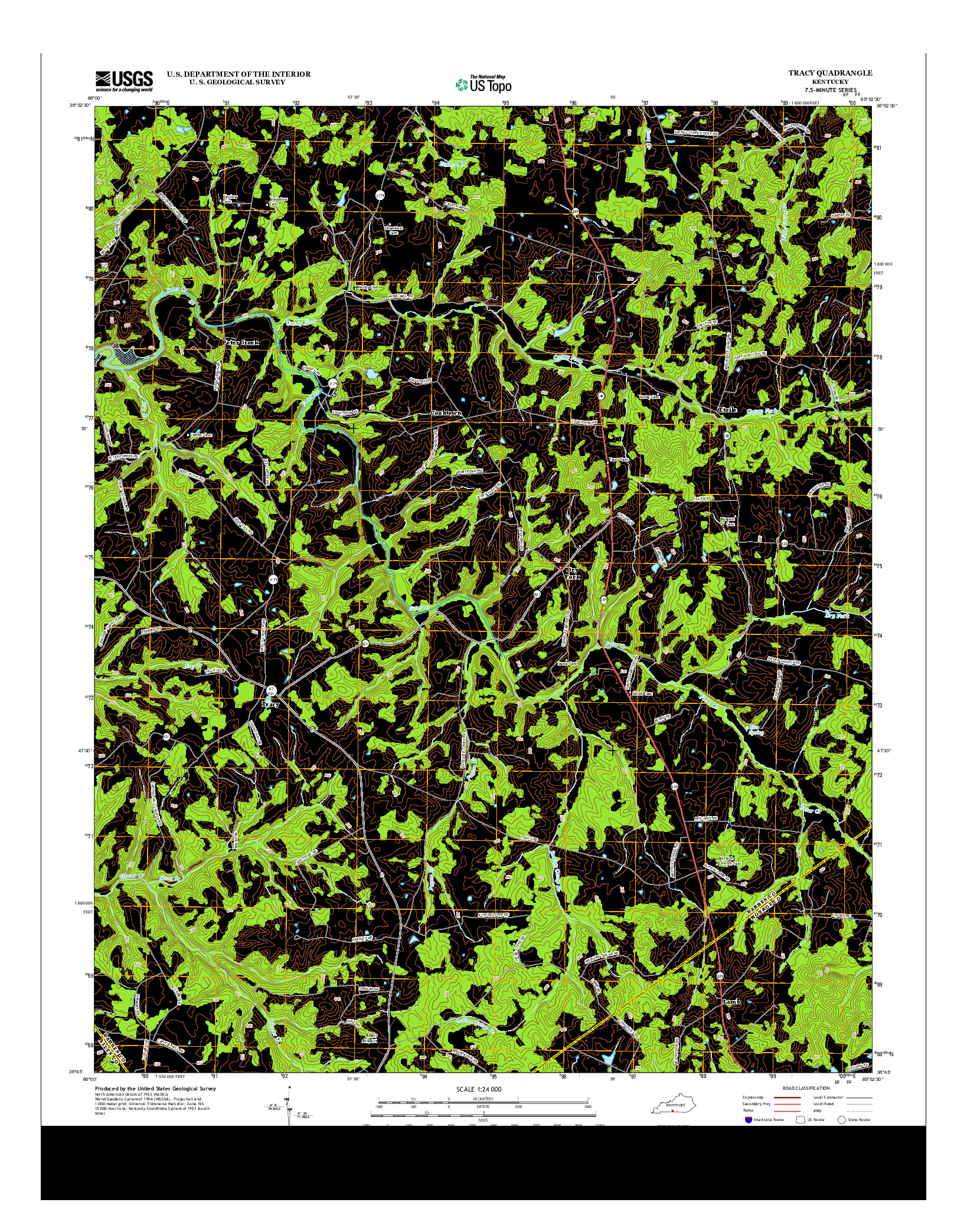 USGS US TOPO 7.5-MINUTE MAP FOR TRACY, KY 2013