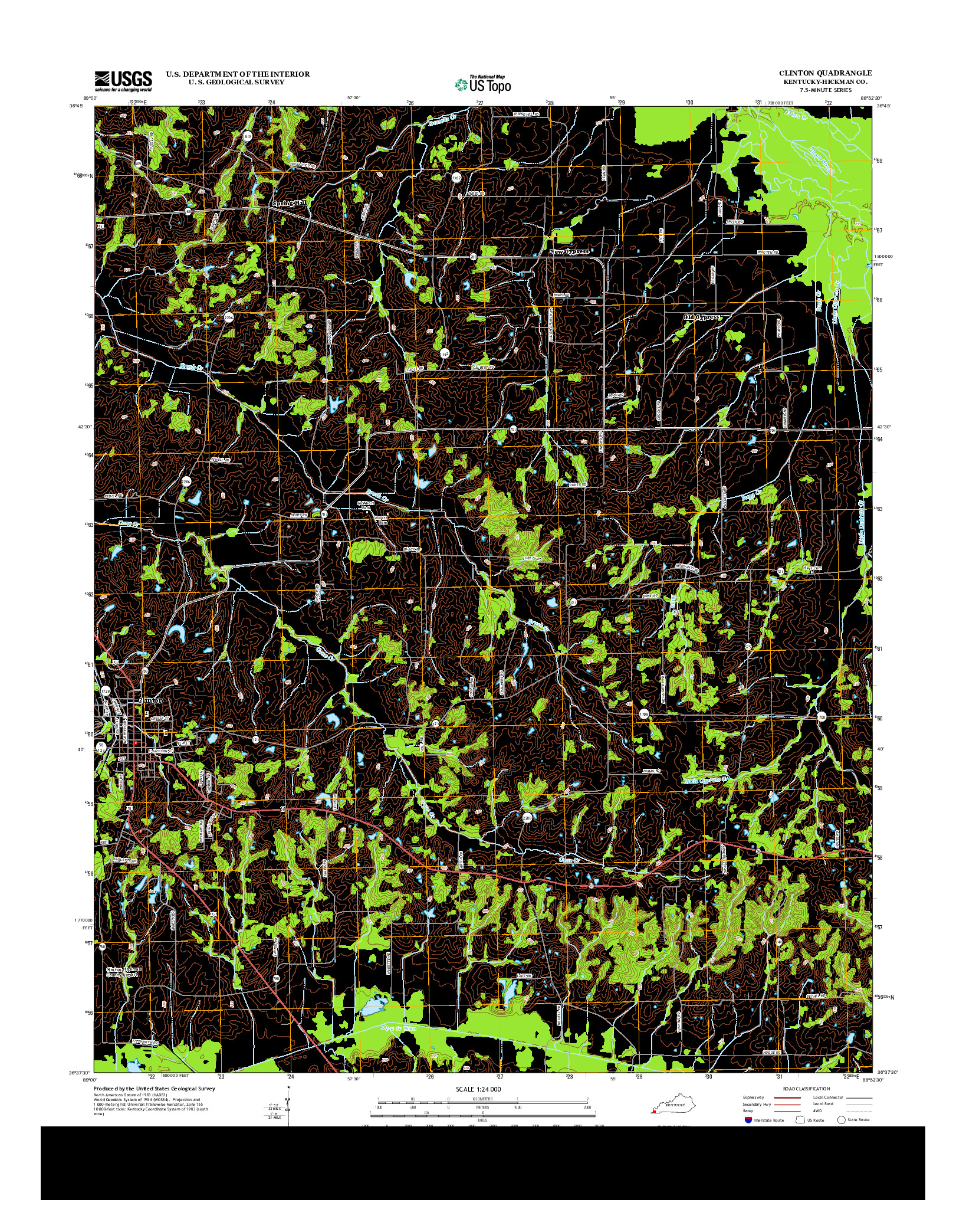 USGS US TOPO 7.5-MINUTE MAP FOR CLINTON, KY 2013