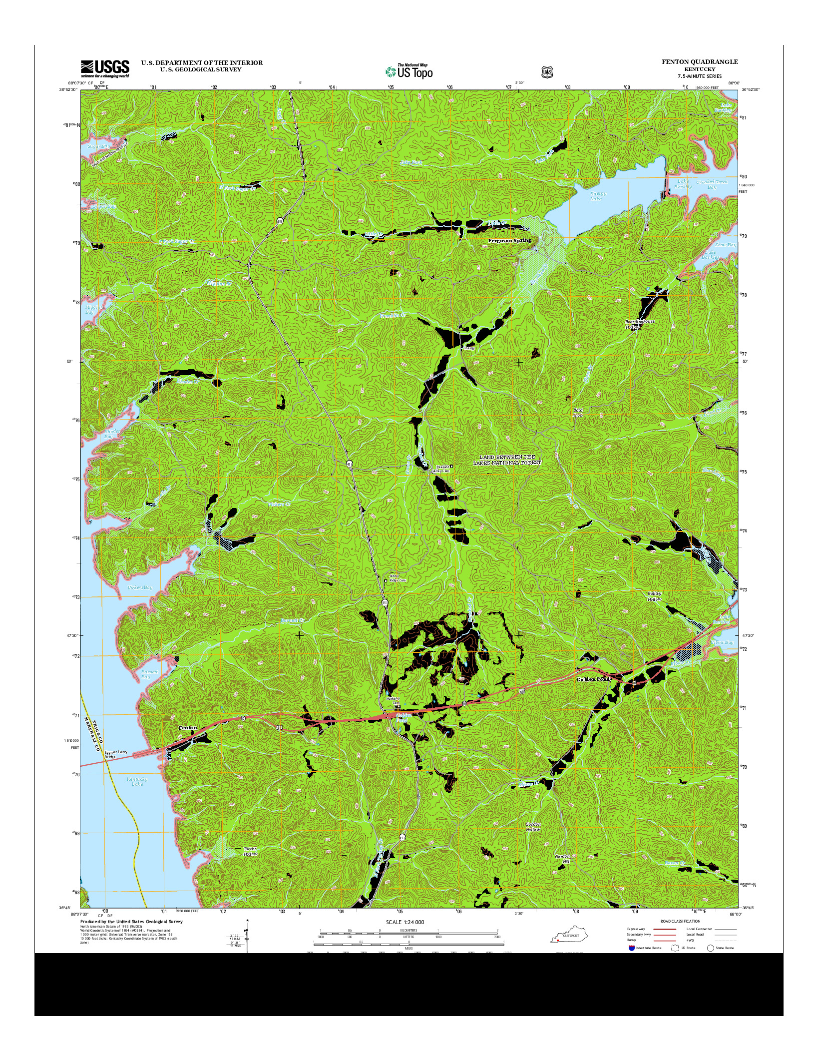 USGS US TOPO 7.5-MINUTE MAP FOR FENTON, KY 2013