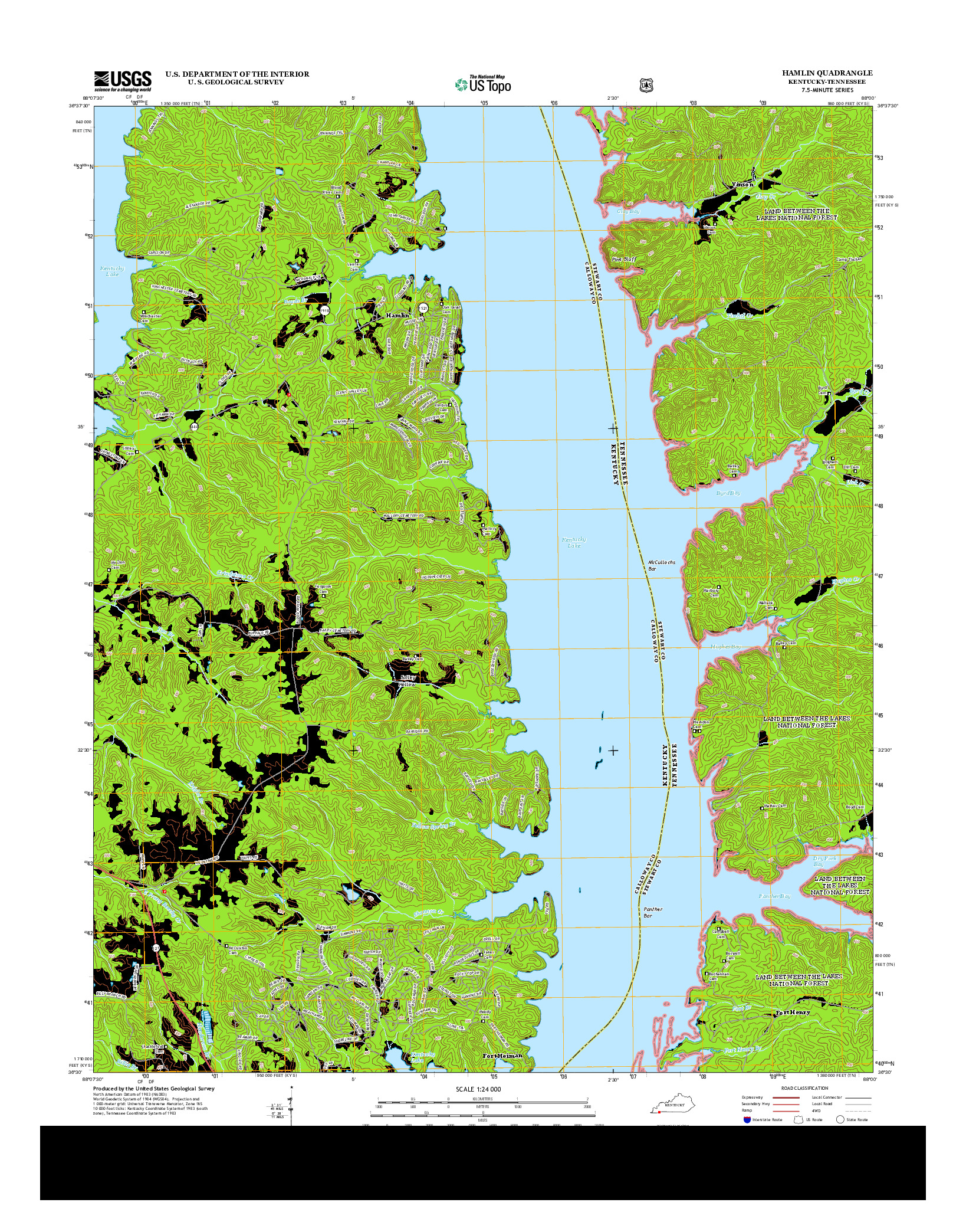 USGS US TOPO 7.5-MINUTE MAP FOR HAMLIN, KY-TN 2013