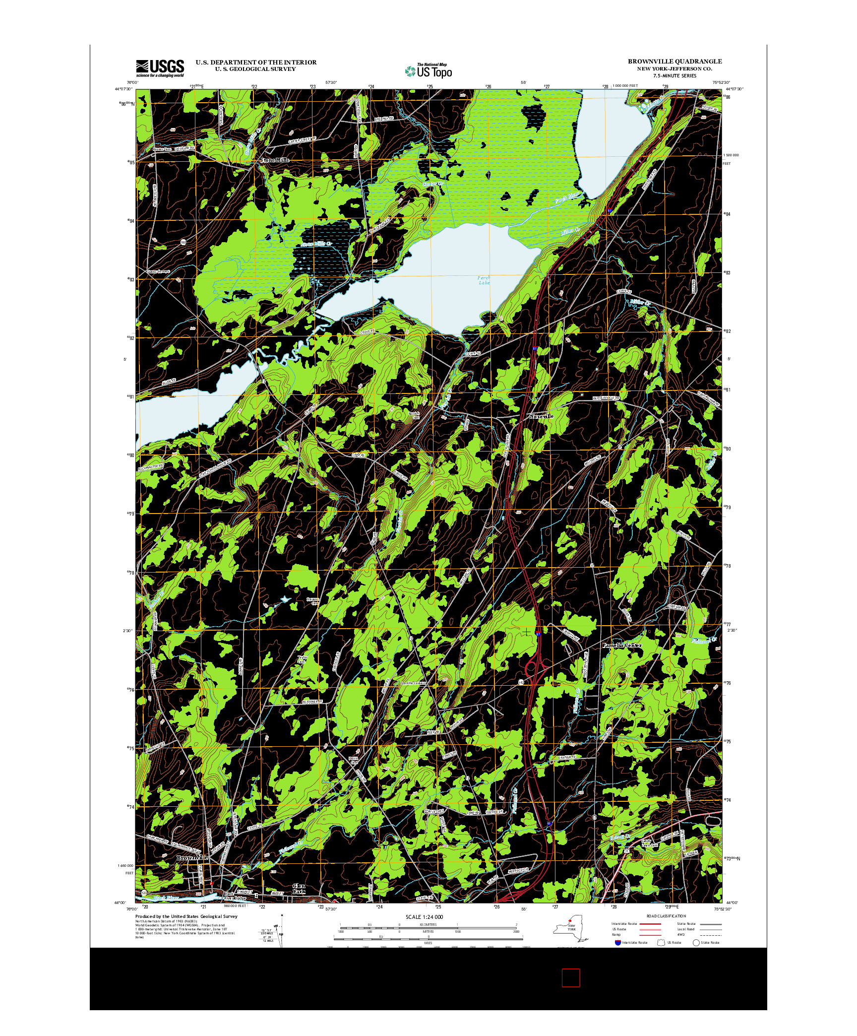 USGS US TOPO 7.5-MINUTE MAP FOR BROWNVILLE, NY 2013