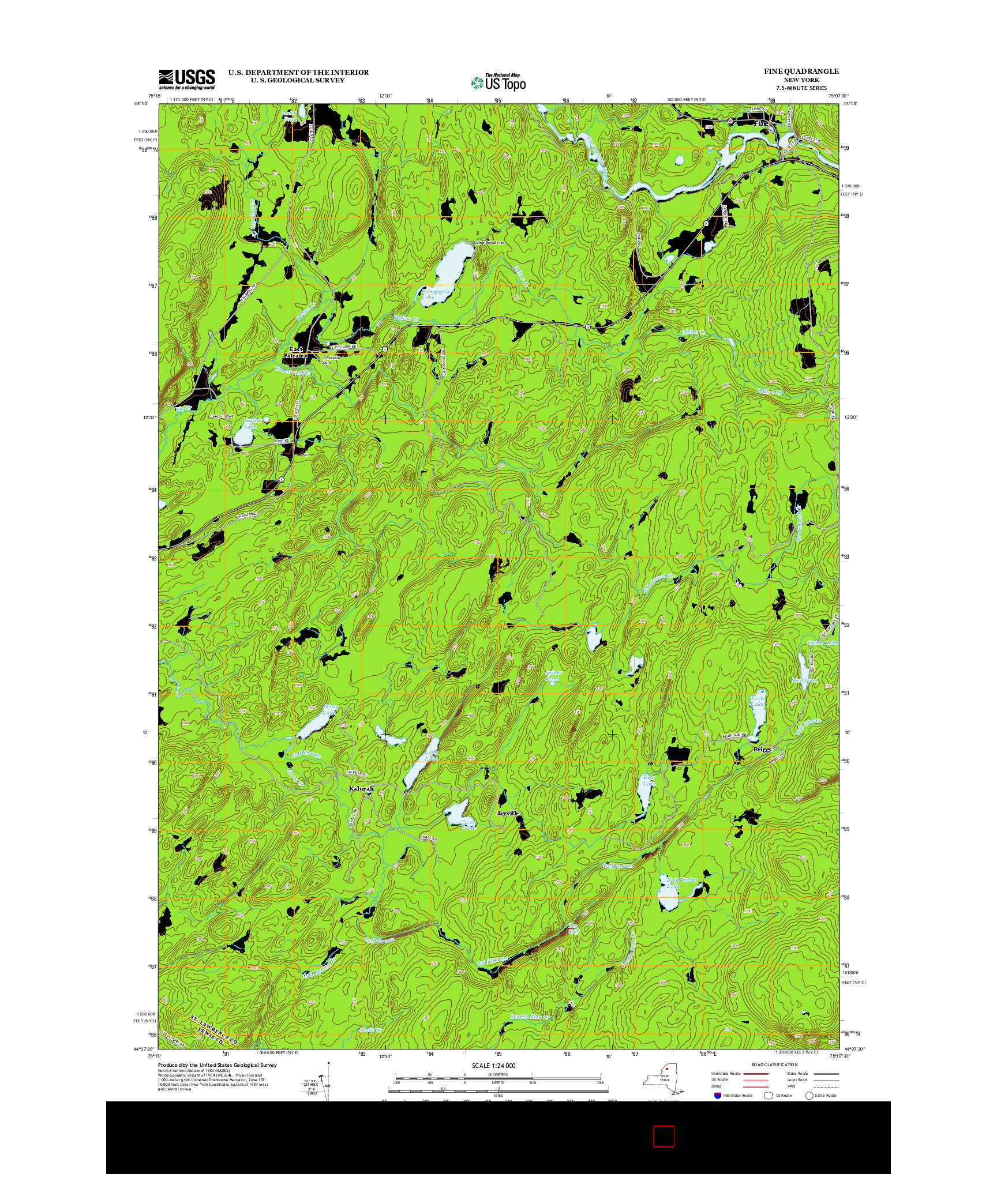 USGS US TOPO 7.5-MINUTE MAP FOR FINE, NY 2013