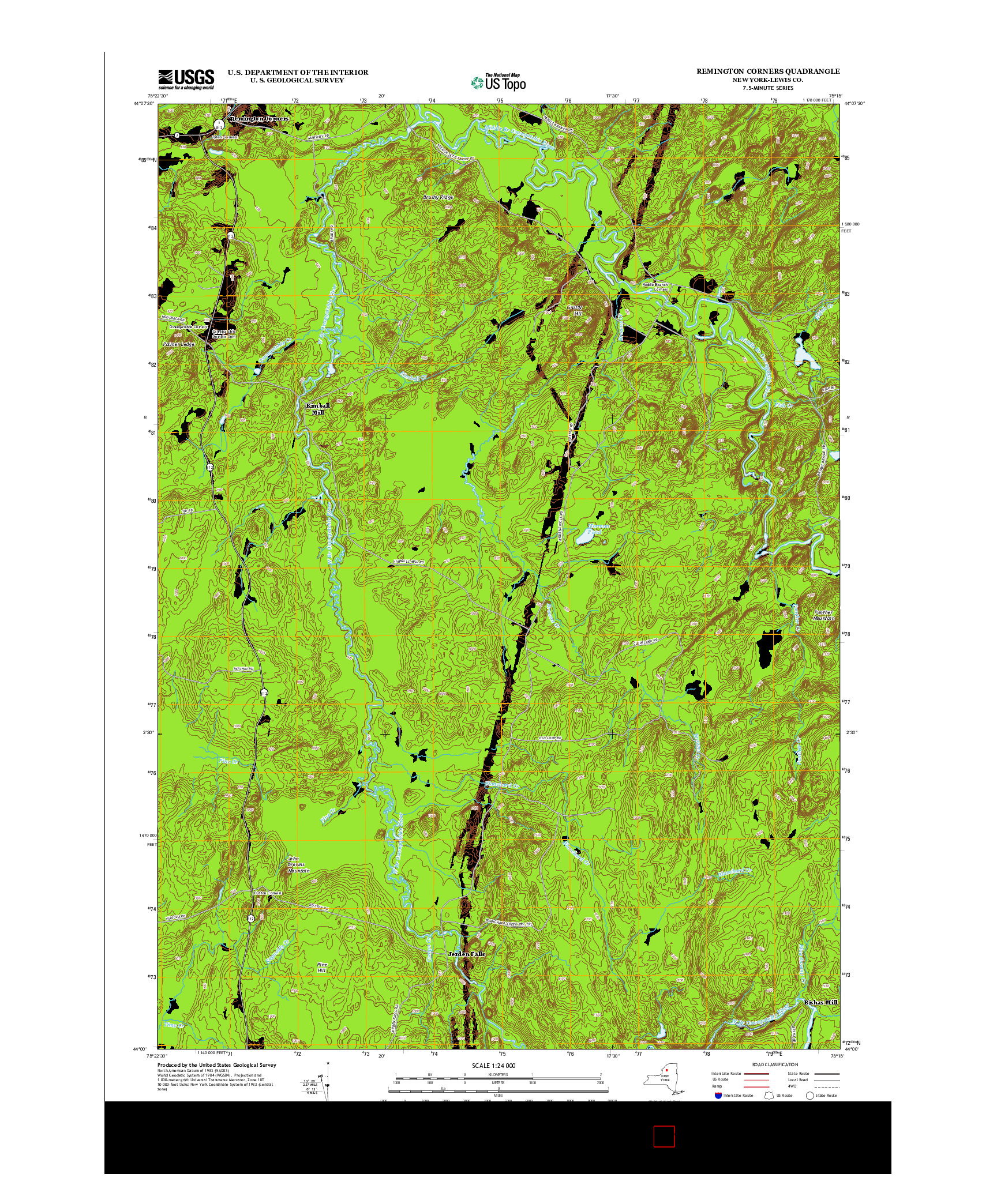 USGS US TOPO 7.5-MINUTE MAP FOR REMINGTON CORNERS, NY 2013