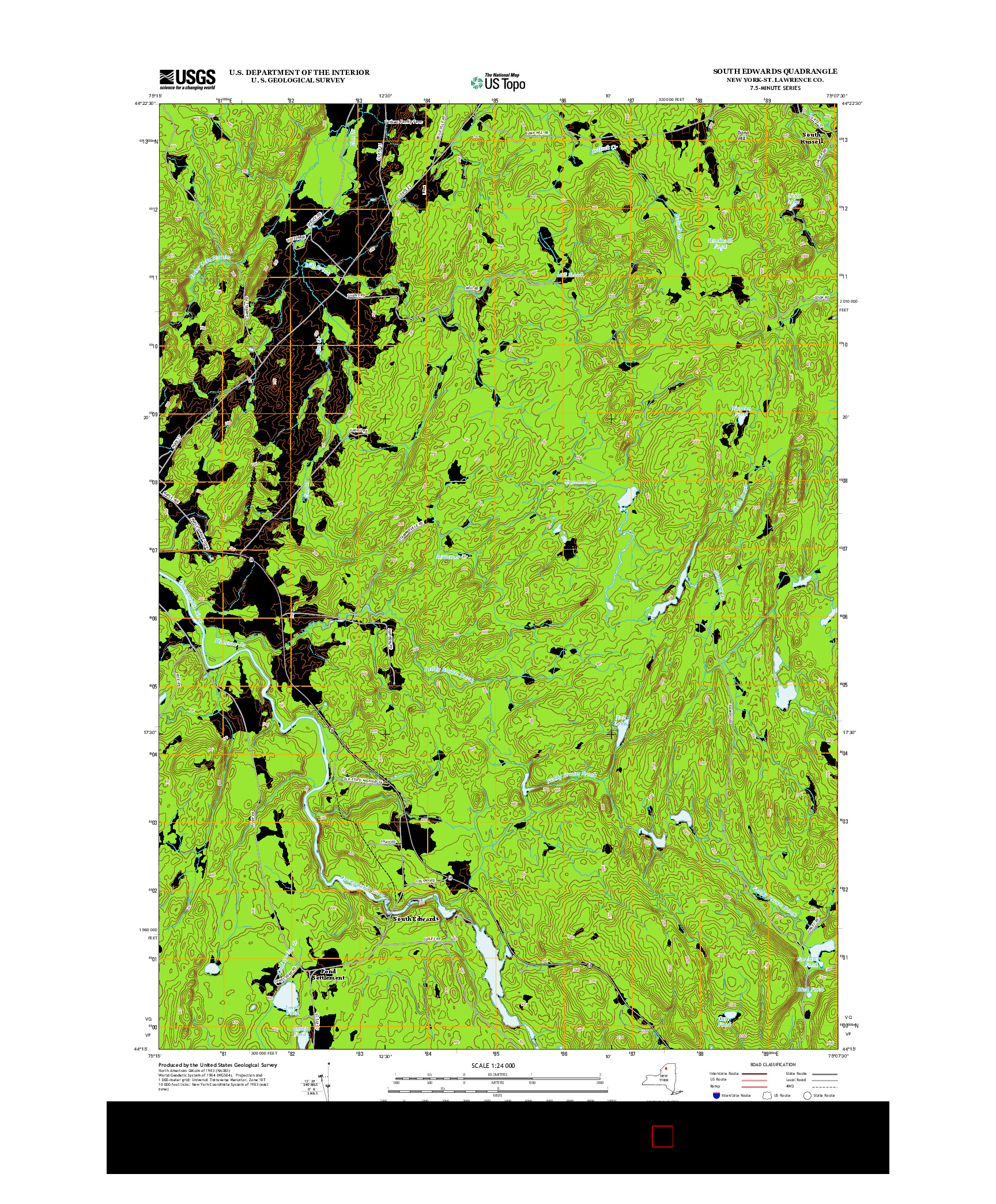 USGS US TOPO 7.5-MINUTE MAP FOR SOUTH EDWARDS, NY 2013