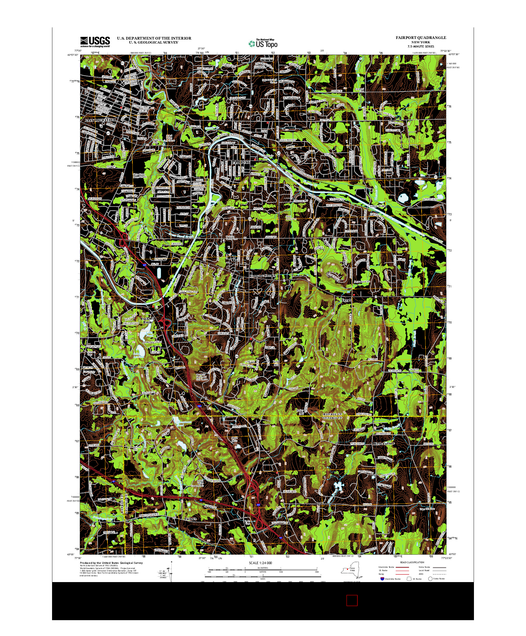 USGS US TOPO 7.5-MINUTE MAP FOR FAIRPORT, NY 2013
