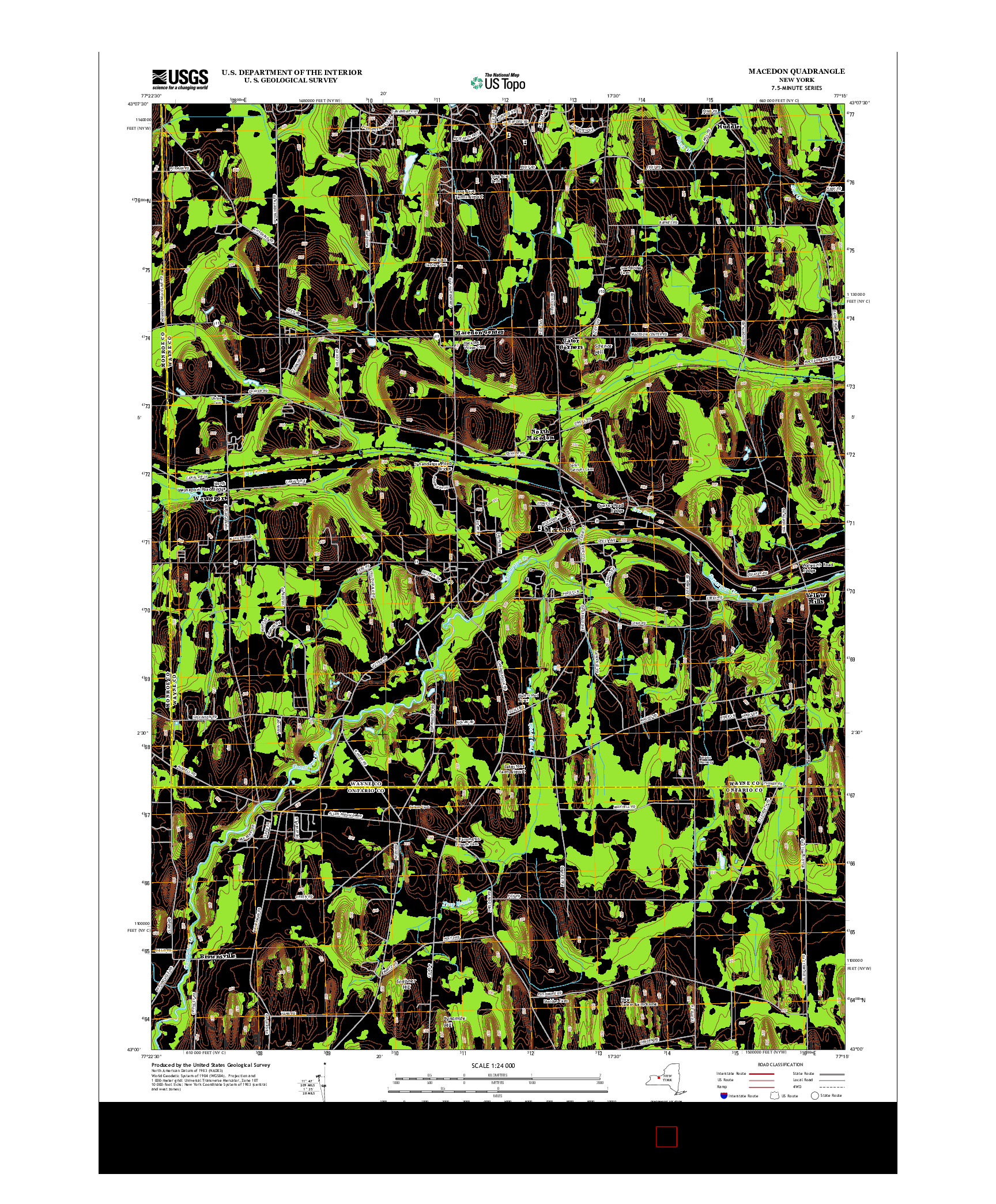 USGS US TOPO 7.5-MINUTE MAP FOR MACEDON, NY 2013