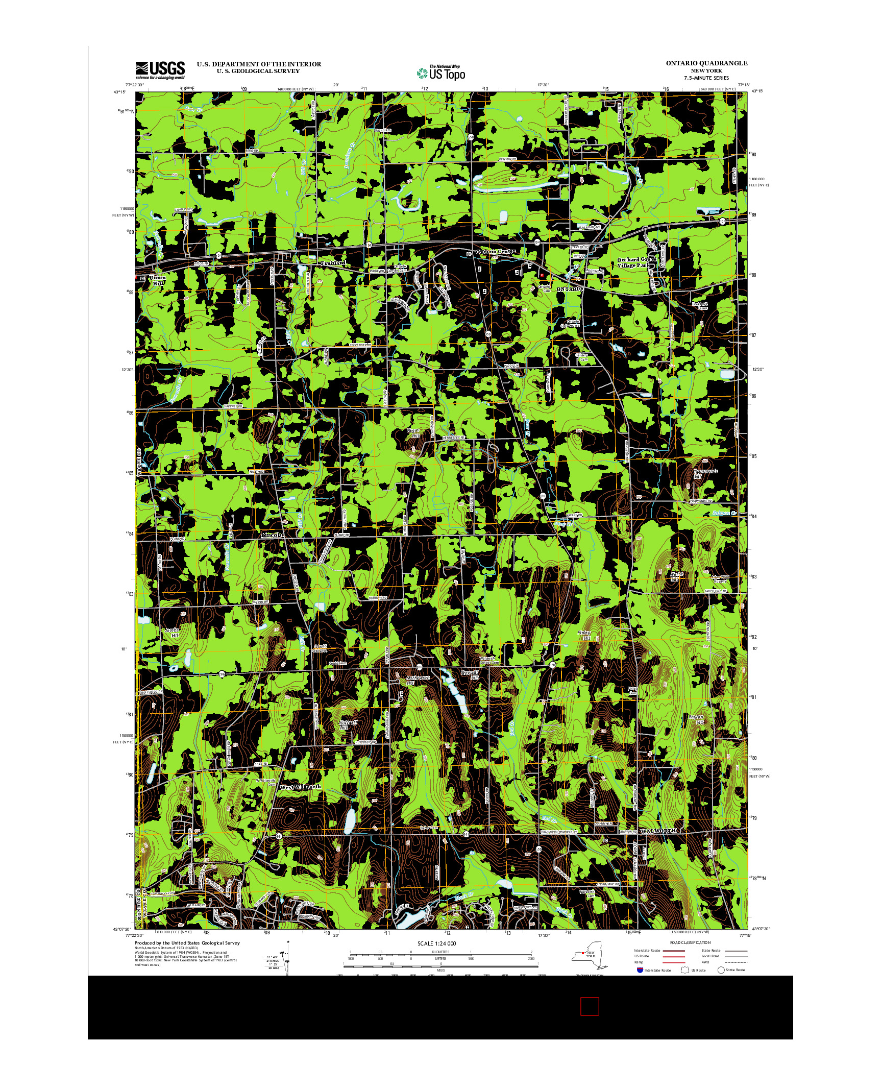 USGS US TOPO 7.5-MINUTE MAP FOR ONTARIO, NY 2013