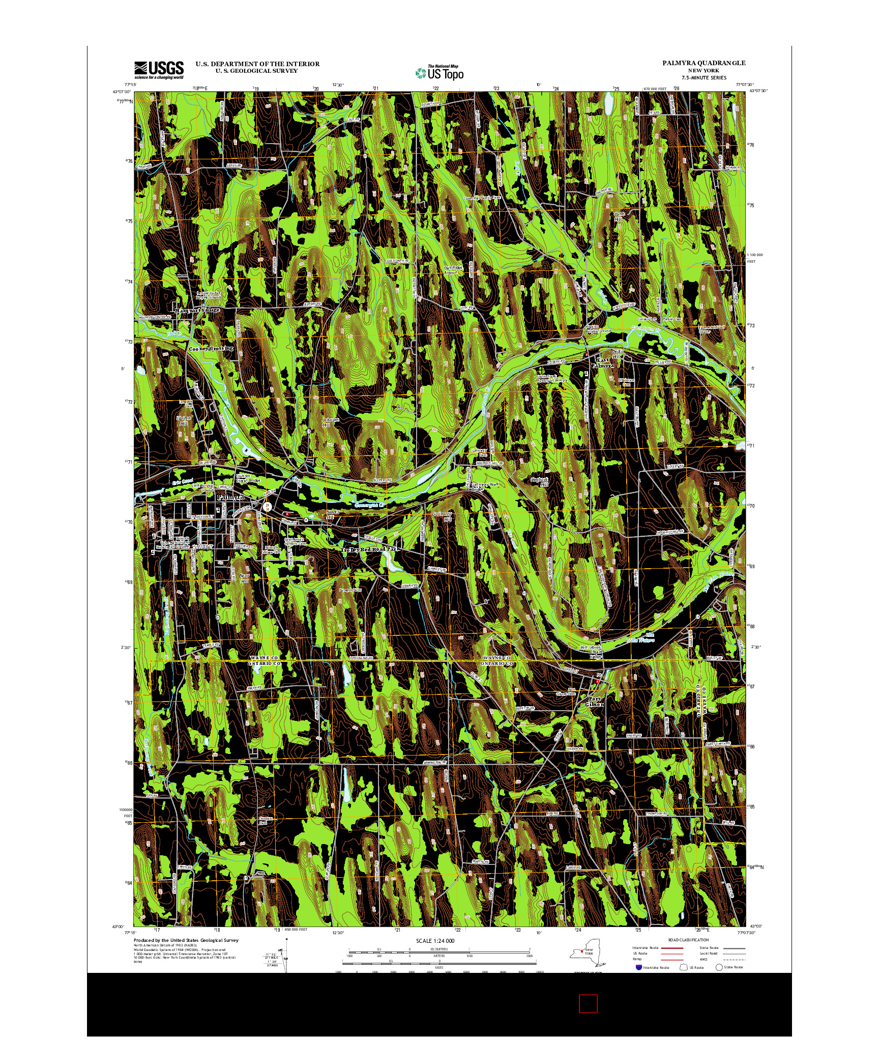USGS US TOPO 7.5-MINUTE MAP FOR PALMYRA, NY 2013
