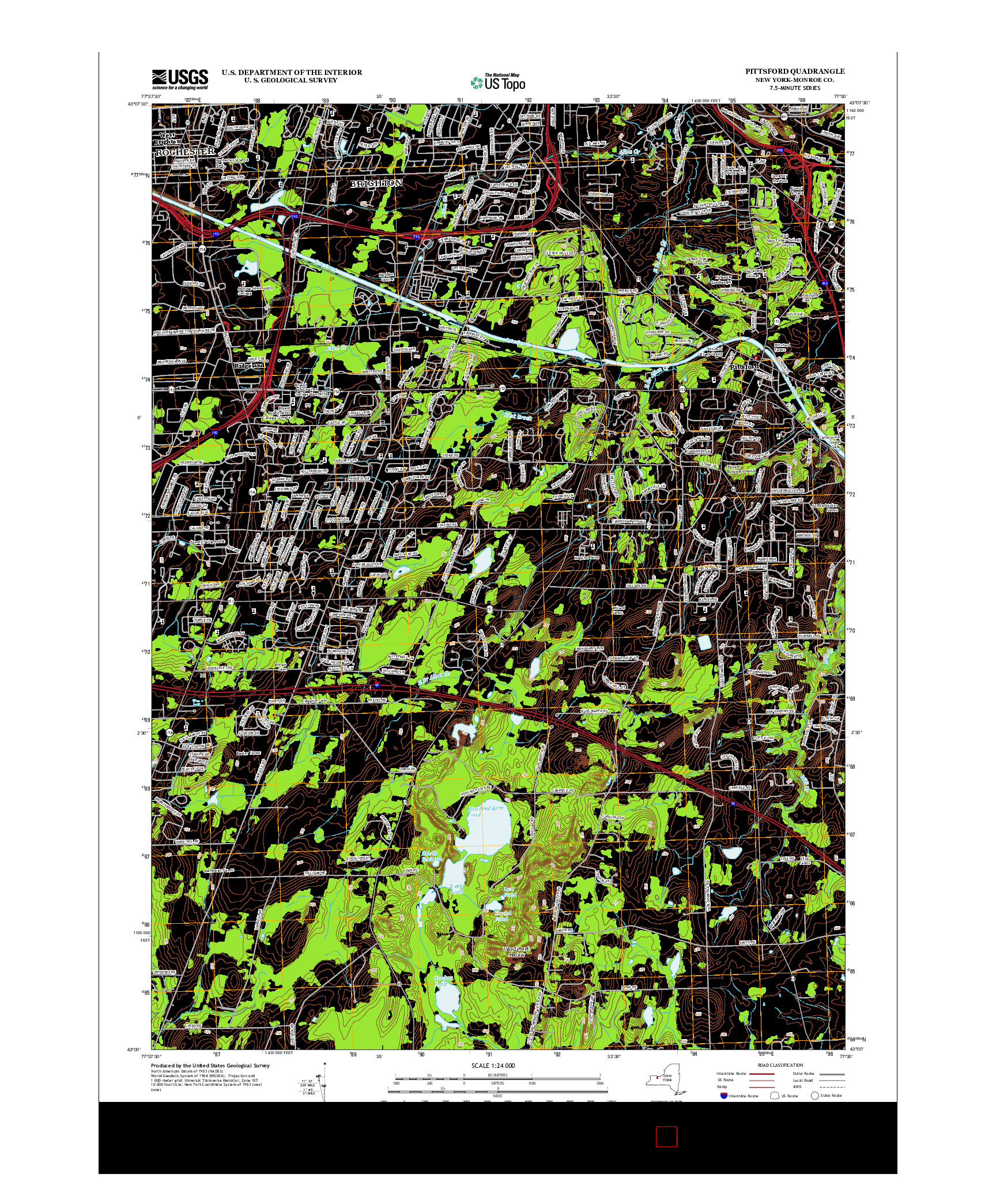 USGS US TOPO 7.5-MINUTE MAP FOR PITTSFORD, NY 2013