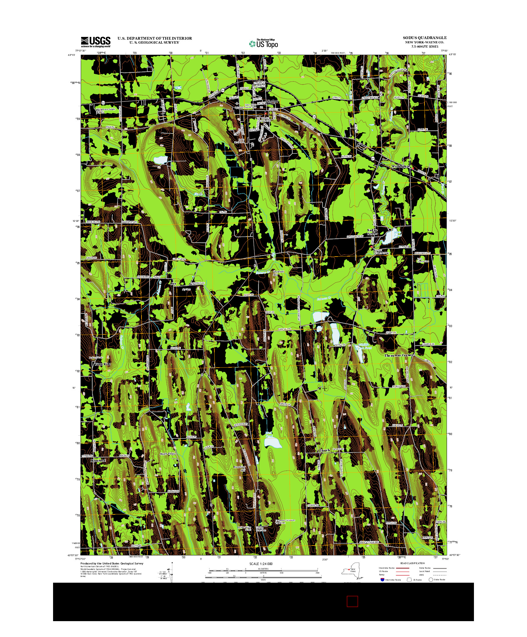 USGS US TOPO 7.5-MINUTE MAP FOR SODUS, NY 2013