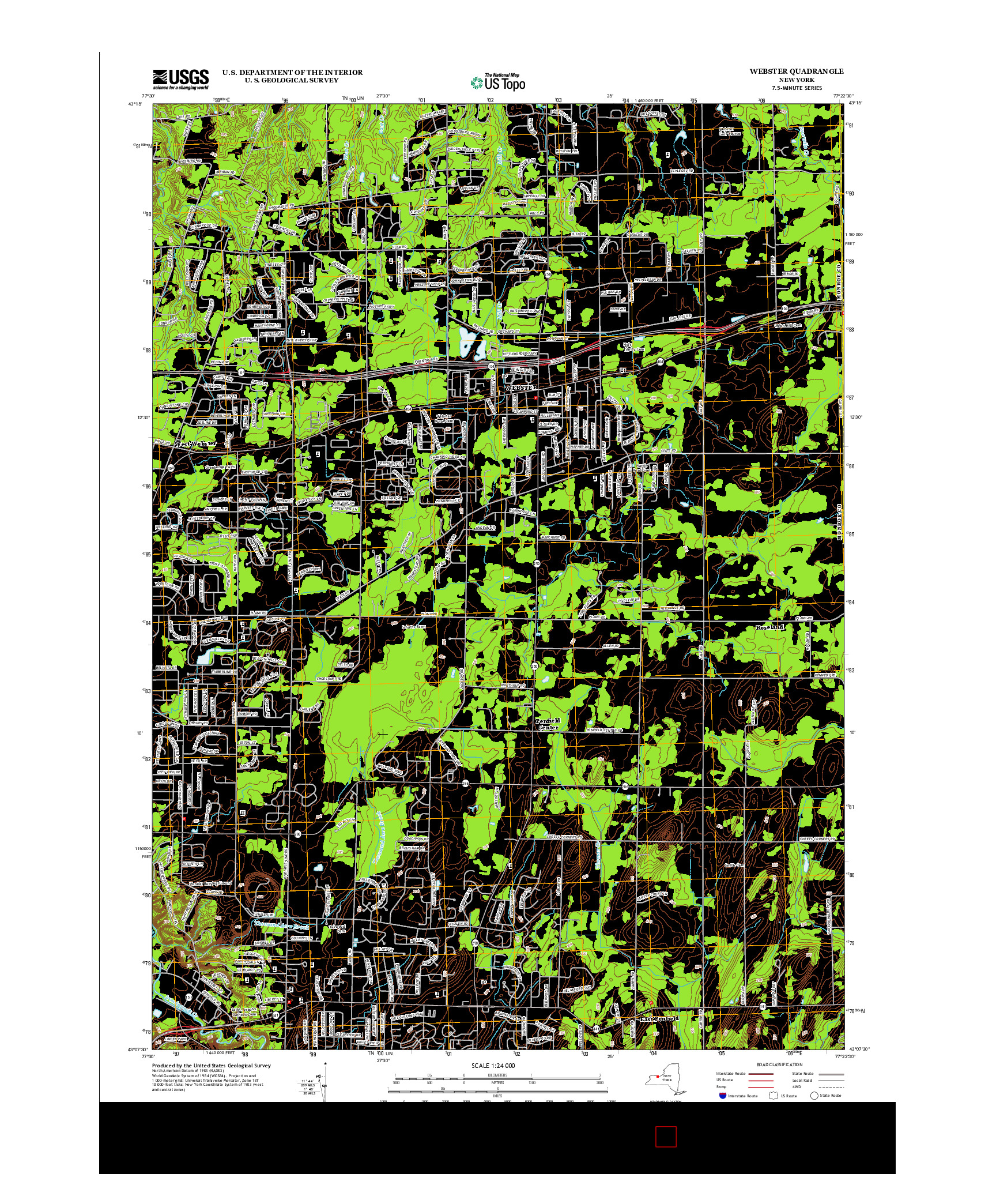 USGS US TOPO 7.5-MINUTE MAP FOR WEBSTER, NY 2013